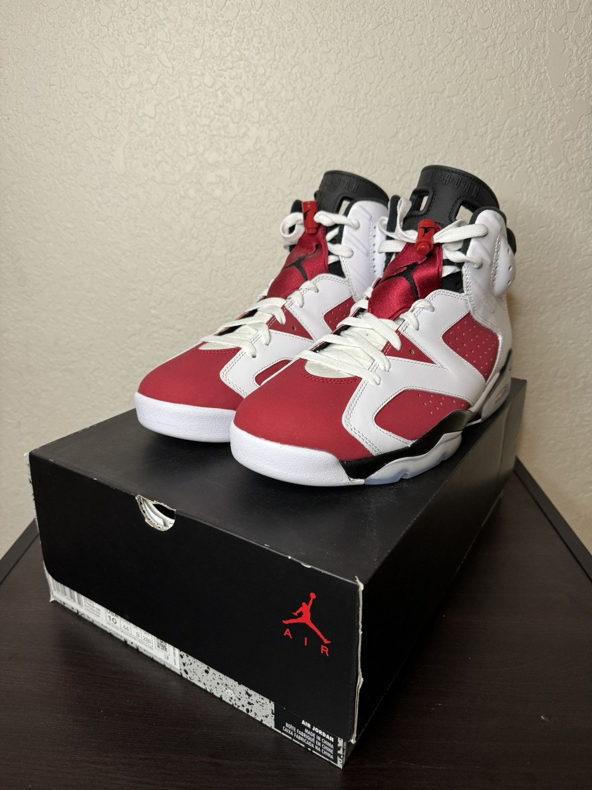image of Size 10 - Jordan 6 Carmine Shoes in Red, Men's