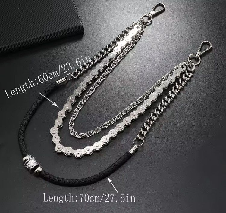 Vintage KeyChain Jean Biker Wallet Belts Chain Skull Charm Leather Size ONE SIZE - 4 Thumbnail