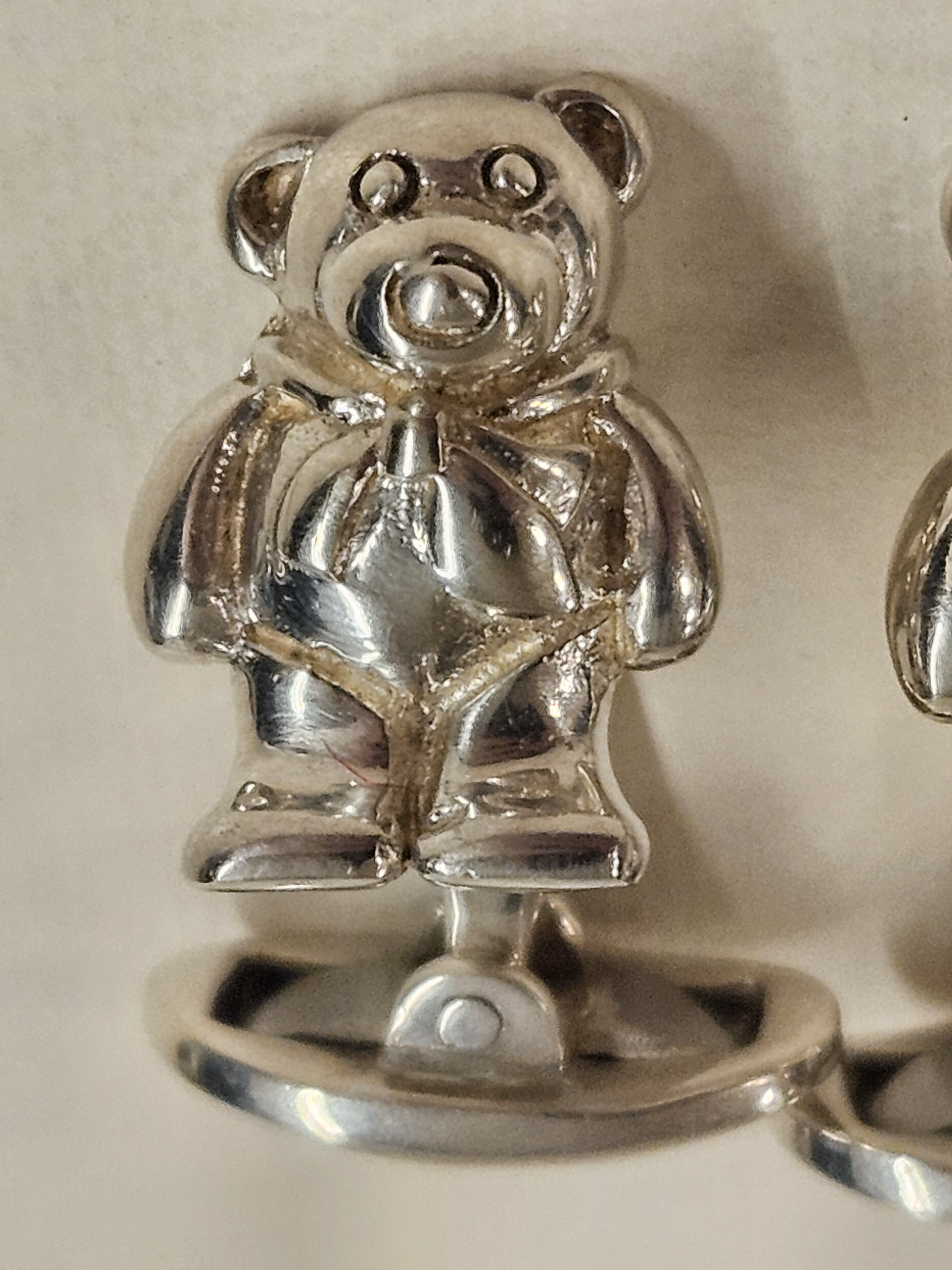 Thom Browne Thom Browne Black Fleece Teddy Bear 925 Cufflinks Size ONE SIZE - 3 Thumbnail