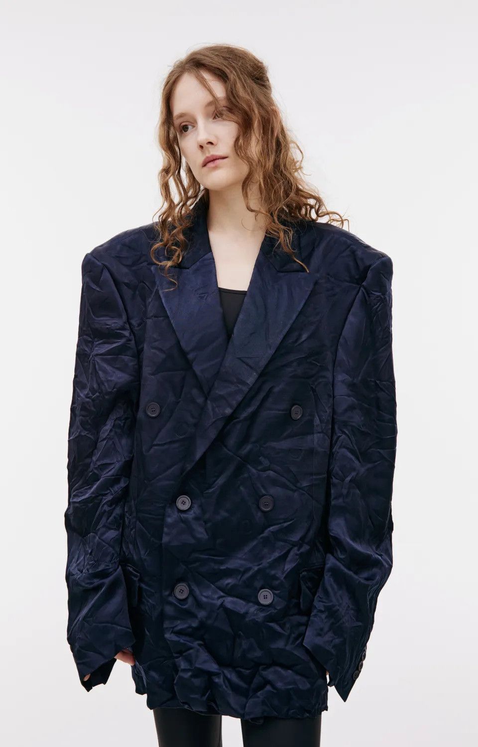 Balenciaga o1srvl11e1124 Dup / Steroid DB Jacket in Navy Size L / US 10 / IT 46 - 3 Thumbnail
