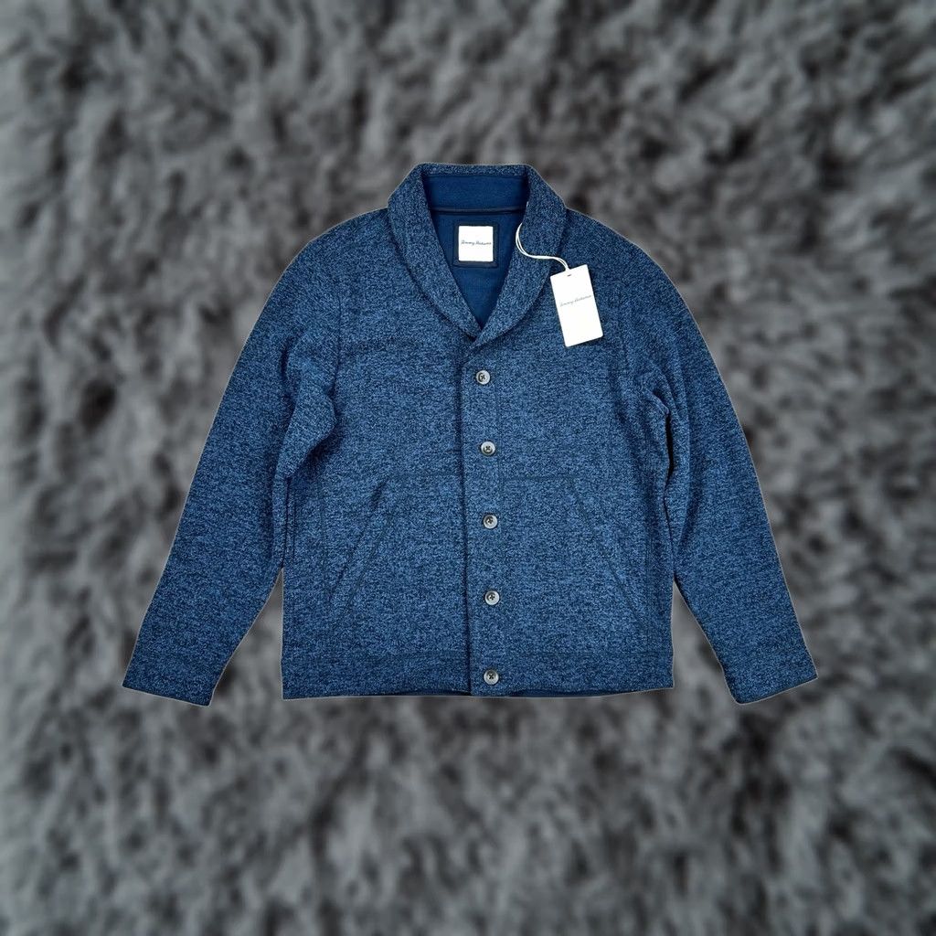 Tommy Bahama Tommy Bahama Shawl Cardigan M Blue Granite Bay Recycled Polyester NWT Men Size US M / EU 48-50 / 2 - 1 Thumbnail