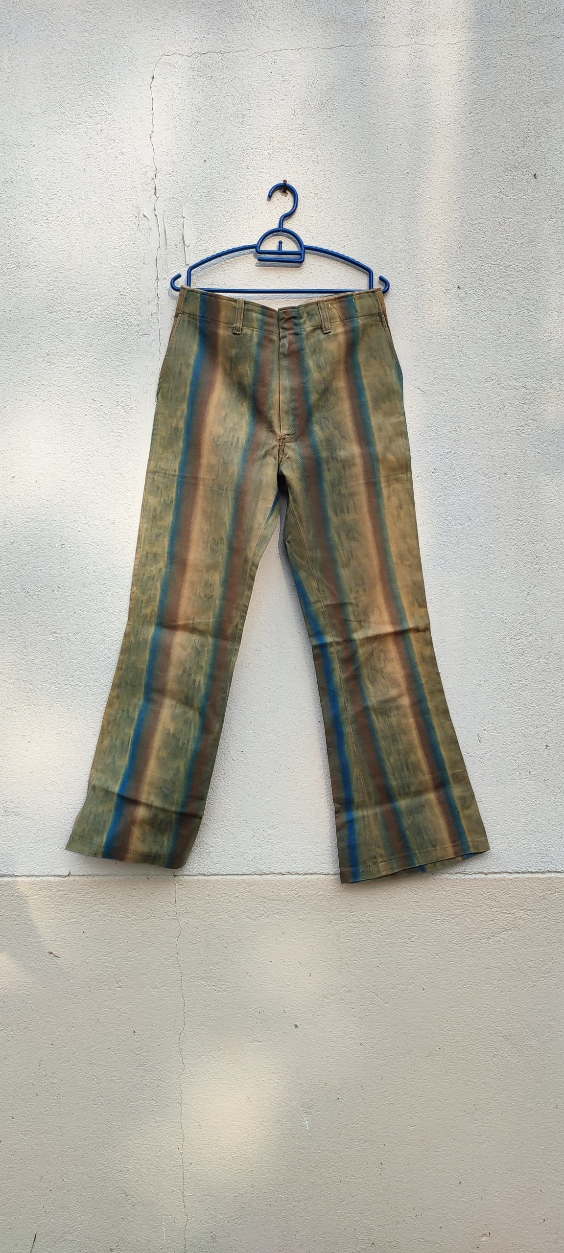Vintage Vintage 1960's X RAINBOW TIE DYE BOTTOMS VINTAGE 60's Size US 32 / EU 48 - 1 Thumbnail