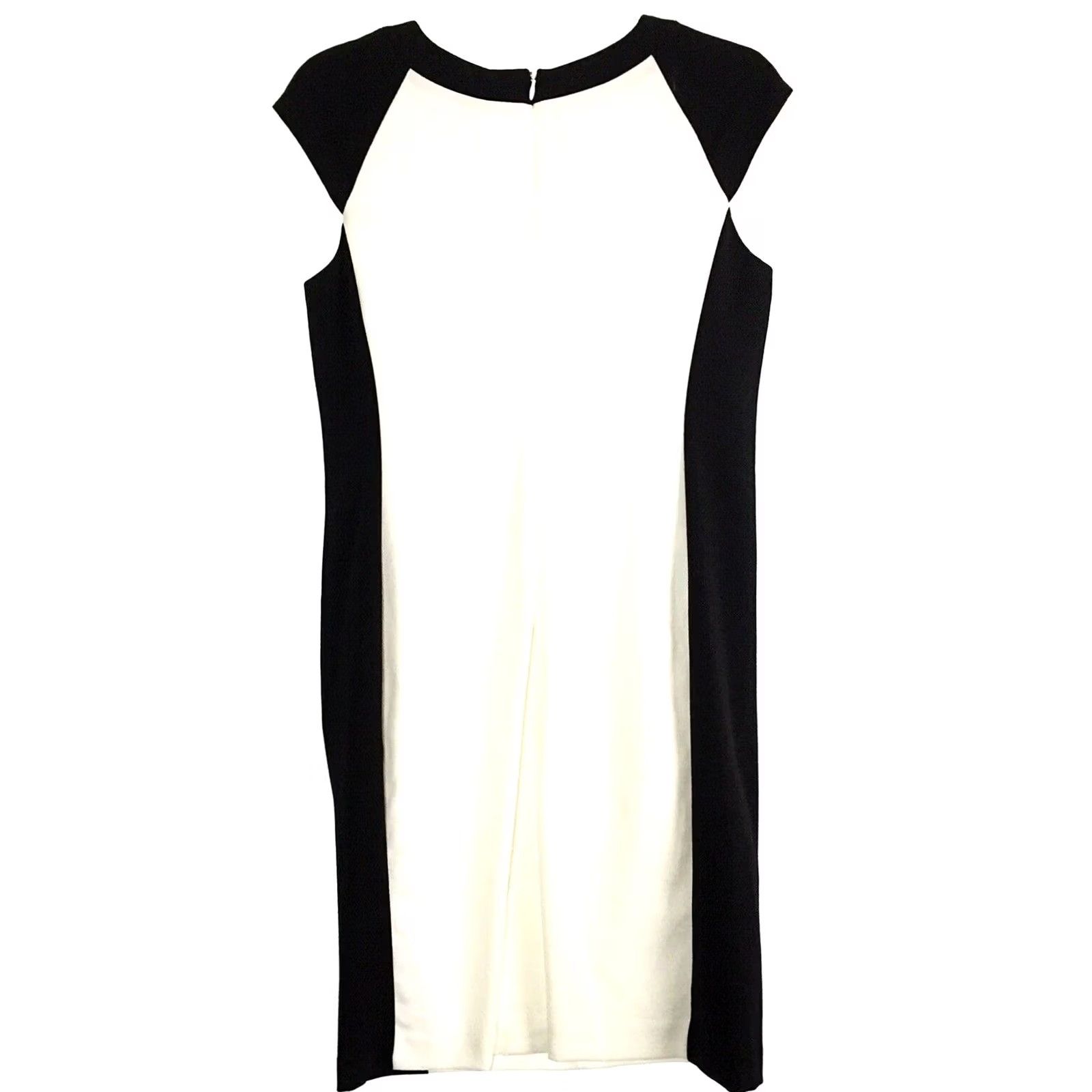 Worthington VINTAGE Worthington Sheath Dress Knee Length Black Lined Cap Sleeve Size 8 Polyester-Rayon-Spandex Crepe Party/Cocktail Womens Size M / US 6-8 / IT 42-44 - 5 Thumbnail