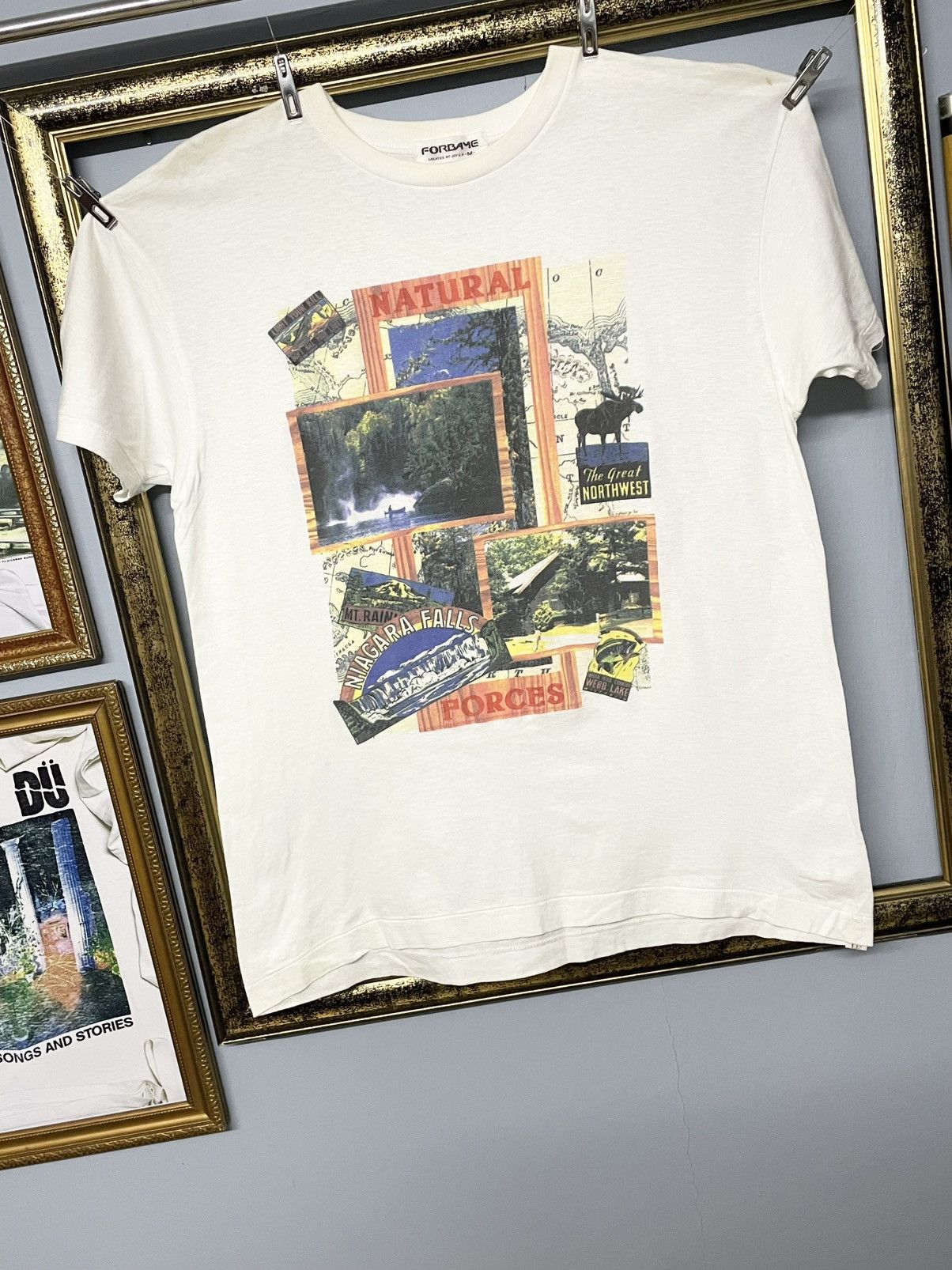 Japanese Brand Vintage Single Stitch Designer Forbaye NaturalForces Art Tee Size US S / EU 44-46 / 1 - 2 Thumbnail