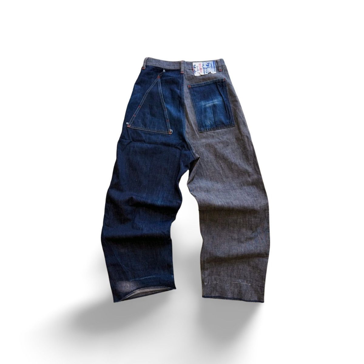 Kapital Kapital Patchwork Super Baggy Wide Leg Jeans Size US 27 - 2 Thumbnail