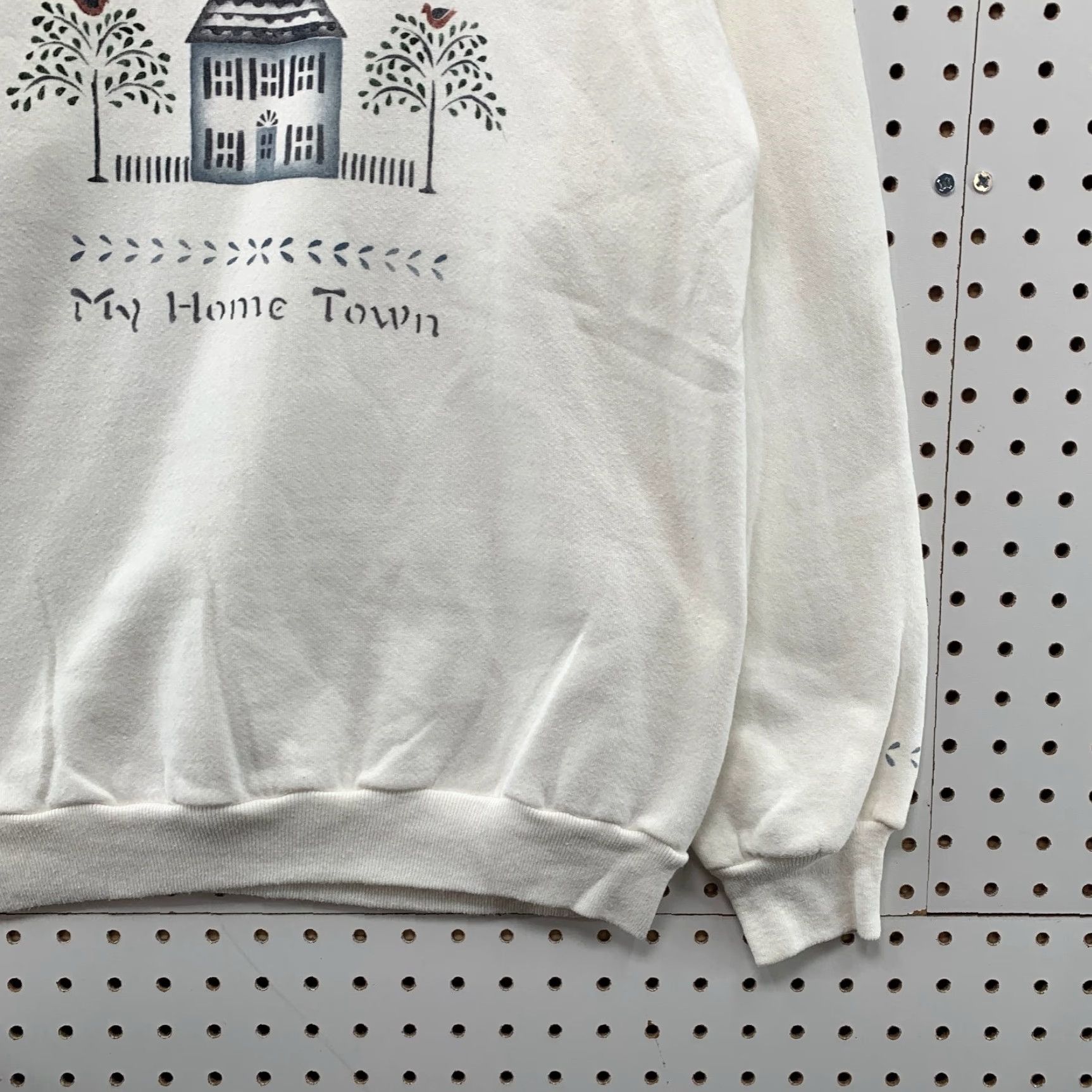 Jerzees VINTAGE Jerzees Park Ridge Sweatshirt Men M White 90s Graphic Pullover Crew Neck Mindful My Home Town USA Made Size US M / EU 48-50 / 2 - 5 Thumbnail