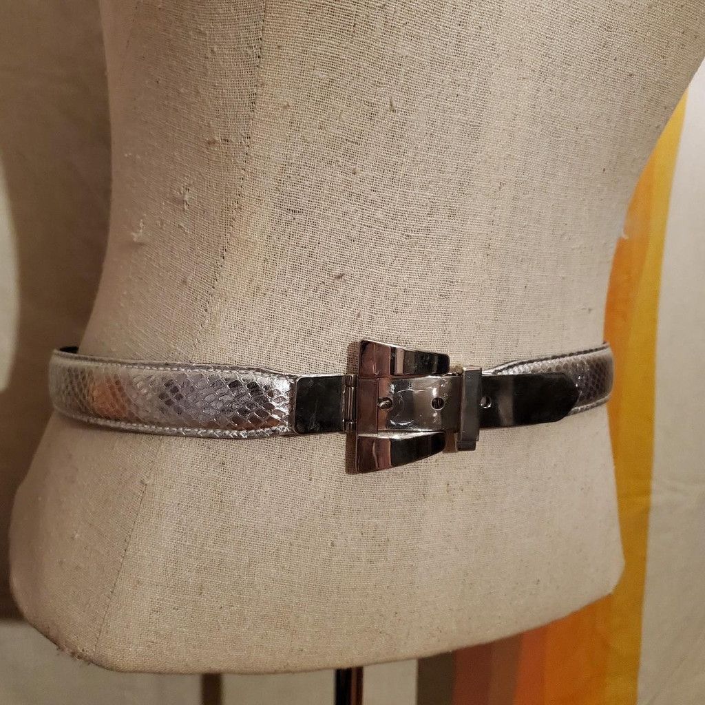 Escada Vintage Escada 80s Silver Snake Skin Belt Size ONE SIZE - 2 Thumbnail