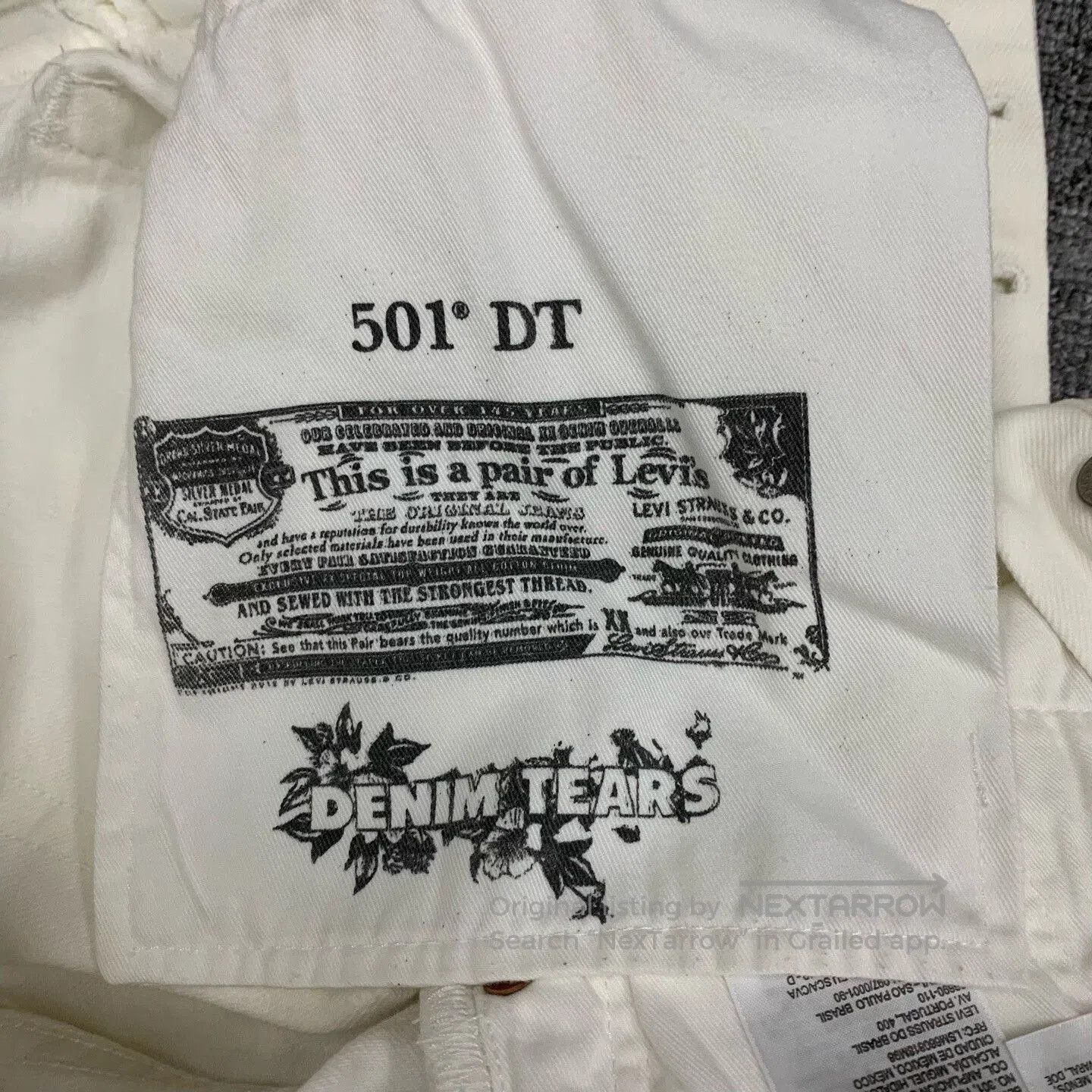 Levi's denim tears x levis white flower pants. Size 33" - 6 Thumbnail