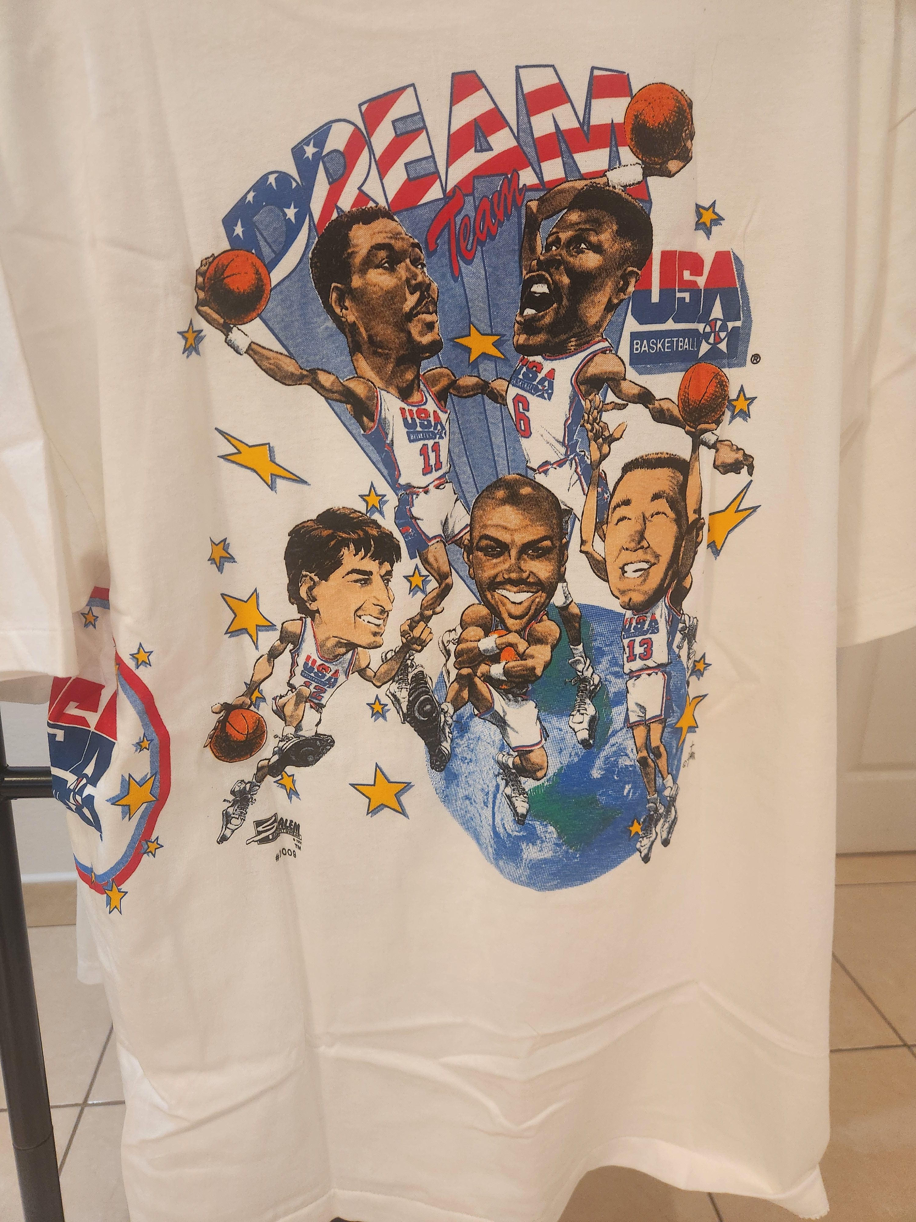 Salem Sportswear 1992 basketball Dreamteam Vintage Shirt Single Stitch Size US XL / EU 56 / 4 - 2 Thumbnail