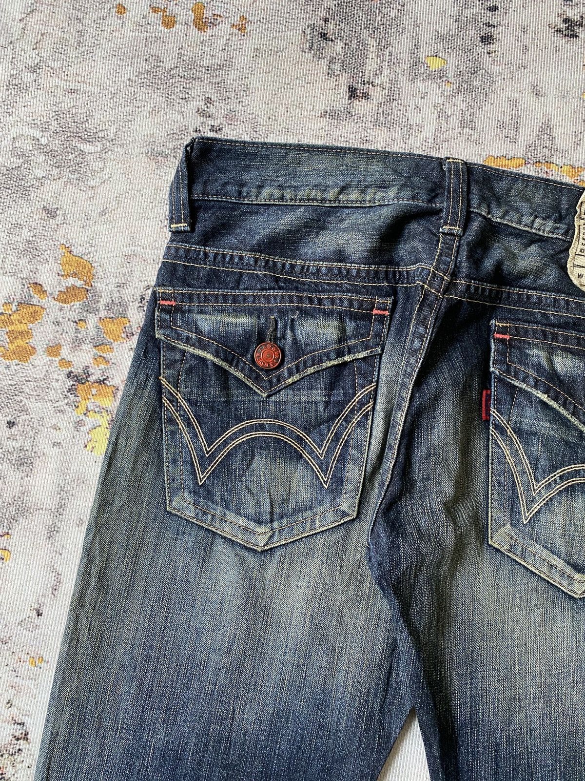 Japanese Brand Edwin 503 Blue Trip Claws Mark Distressed Flare Denim Size US 32 / EU 48 - 16 Thumbnail