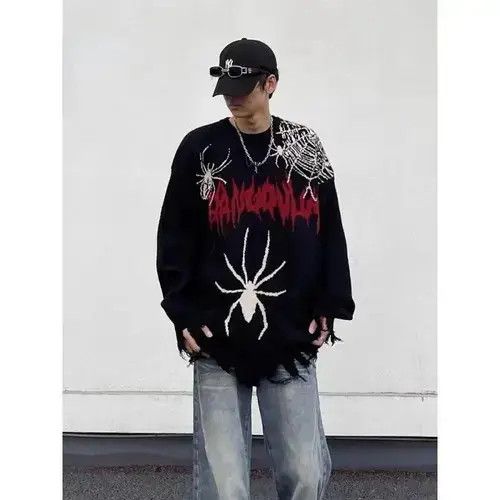 Other Vintage Spider Graphic O-Neck Sweater Size US M / EU 48-50 / 2 - 4 Thumbnail