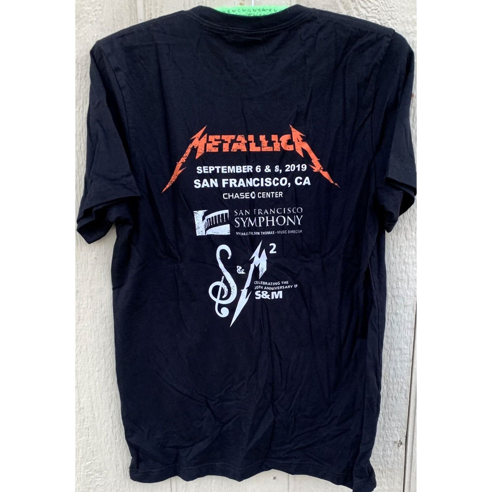 Vintage Metallica S & M 2 Celebrating 20th Anniversary Tee Chase Center Grand Opening Black Short Sleeve T-Shirt Unisex Adults Size S Size US S / EU 44-46 / 1 - 4 Thumbnail