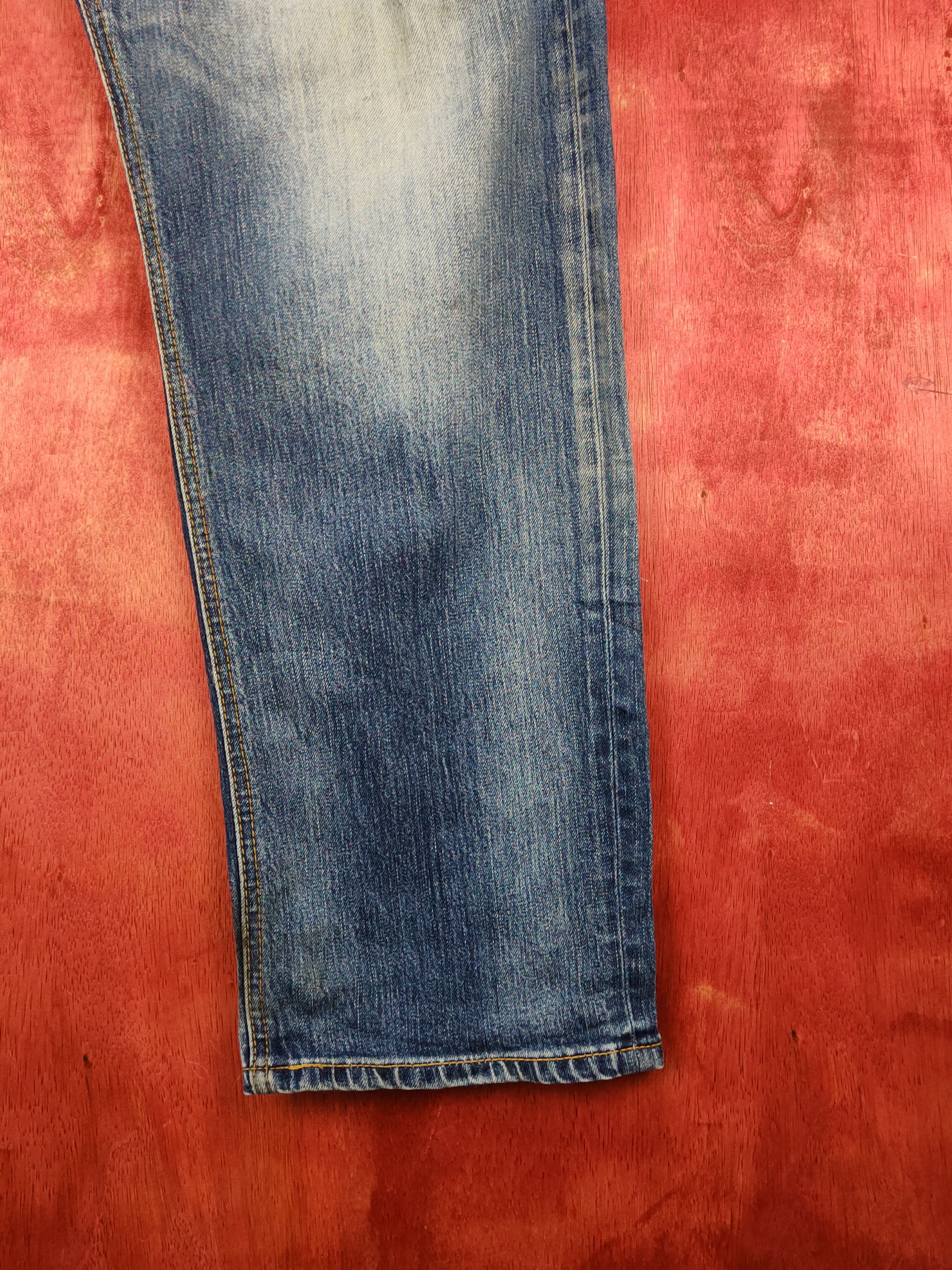 Japanese Brand Closshi Dark Blue Distressed Ripped Jeans #S1699 Size US 35 - 6 Thumbnail