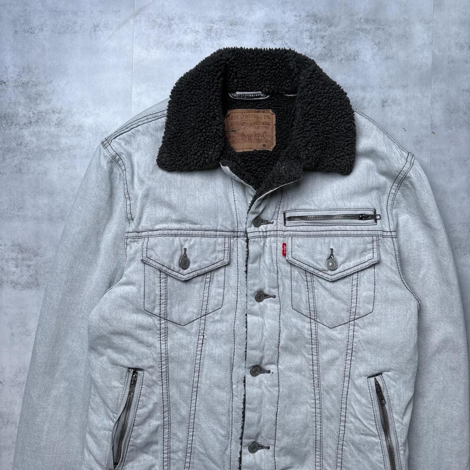 Levi's Y2K Levi’s Denim 00s Gray Zipper Jacket Size US M / EU 48-50 / 2 - 2 Thumbnail