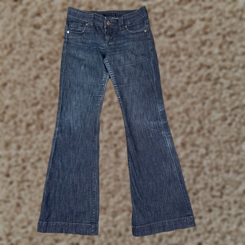 Vintage See Thru Soul Jeans Womens 27 Blue Denim Flared Low Rise 28x31 Size 27" / US 4 / IT 40 - 1 Thumbnail
