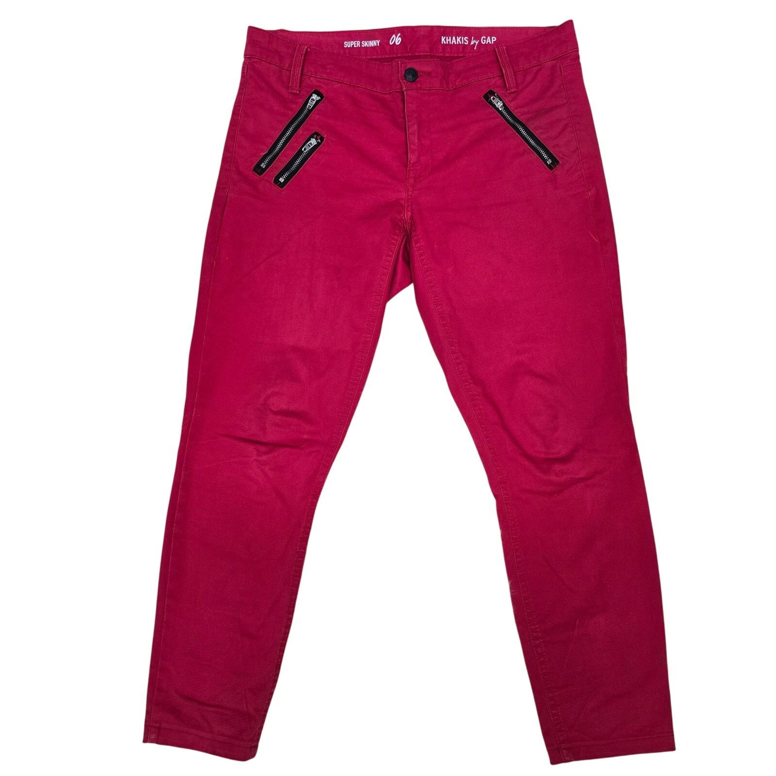 Gap Khakis by GAP Super Skinny Low Rise Jeans Zip Pocket Stretch Size 28" / US 6 / IT 42 - 2 Thumbnail