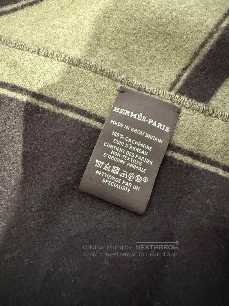 Hermes Hermes size 30×160cm Casaque Mors scarf, camouflage green/b Size ONE SIZE - 4 Thumbnail