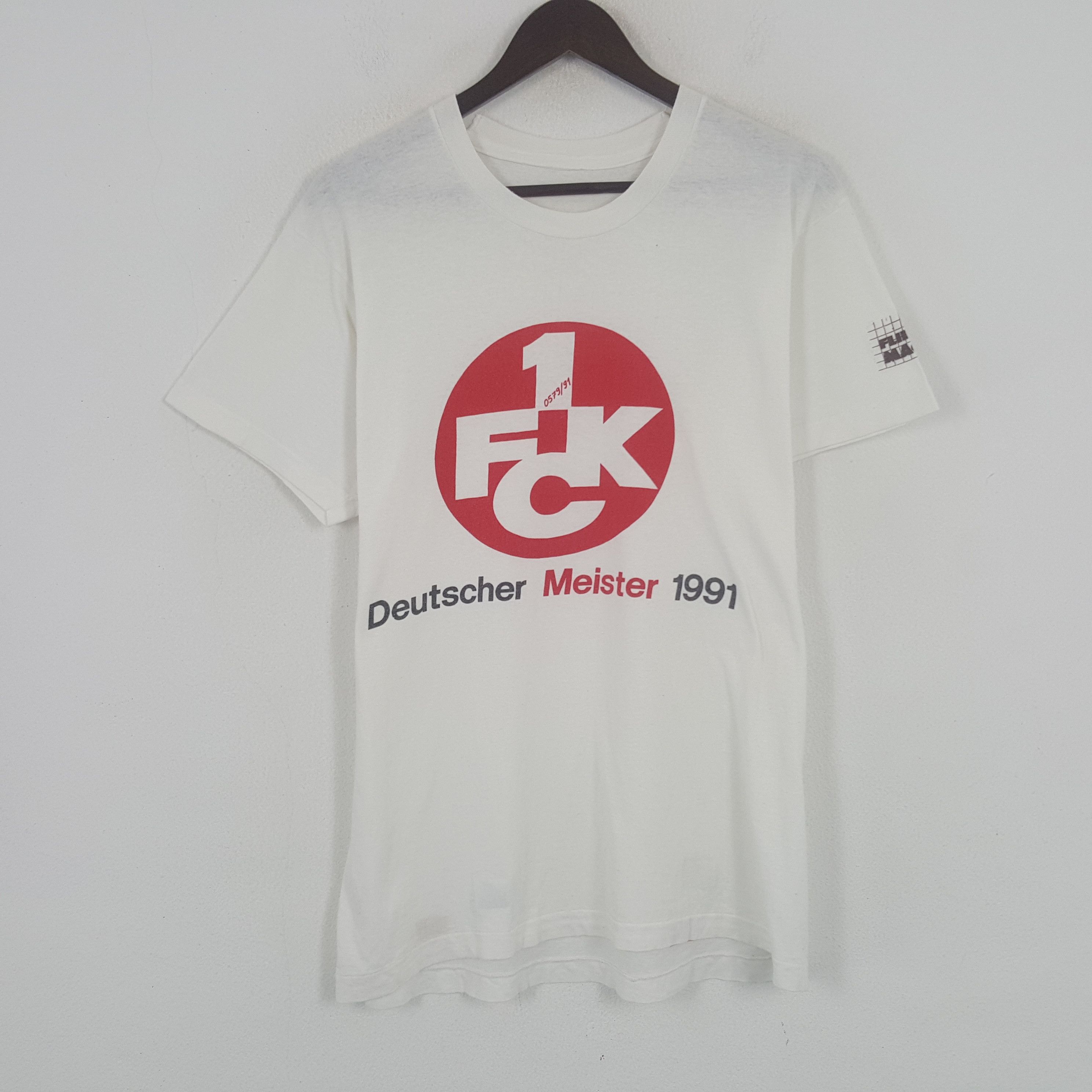 Vintage Vintage Deutscher Meister 1991 Tshirt Size US L / EU 52-54 / 3 - 2 Thumbnail