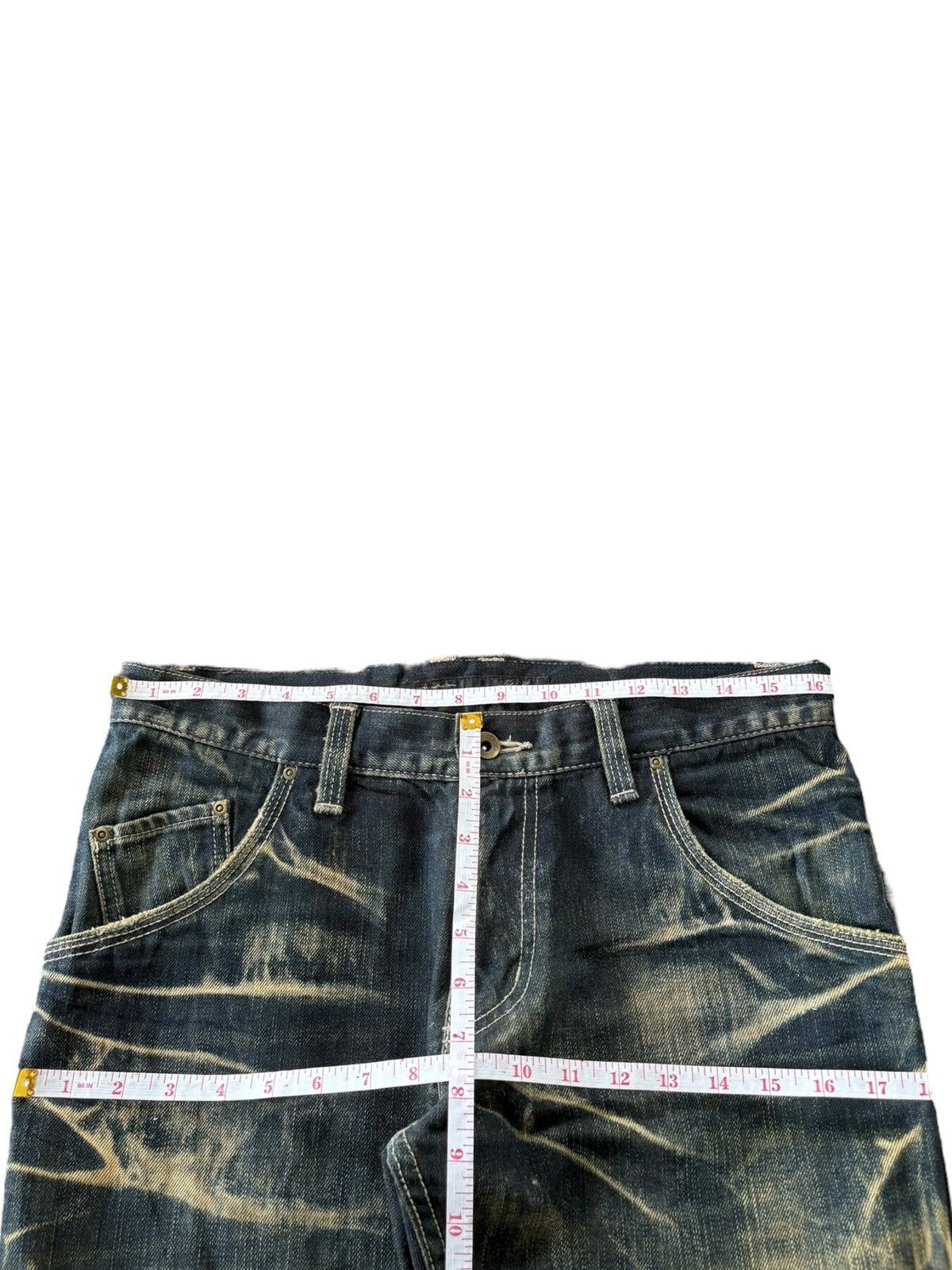 Tete Homme Vintage Tete Homme Rusty Mud Wash Distress Flare Jeans Size US 33 - 6 Thumbnail