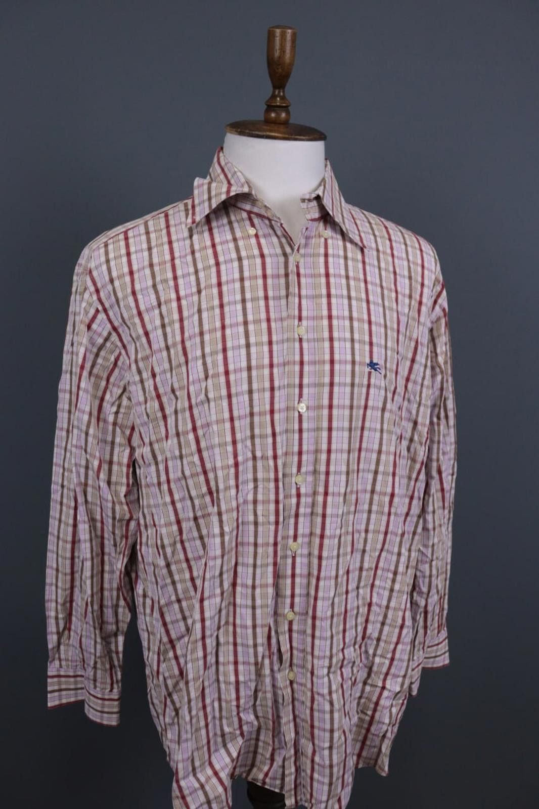 Etro Etro Multicolor Check Button Down Dress Shirt Size 46 Size US M / EU 48-50 / 2 - 5 Thumbnail
