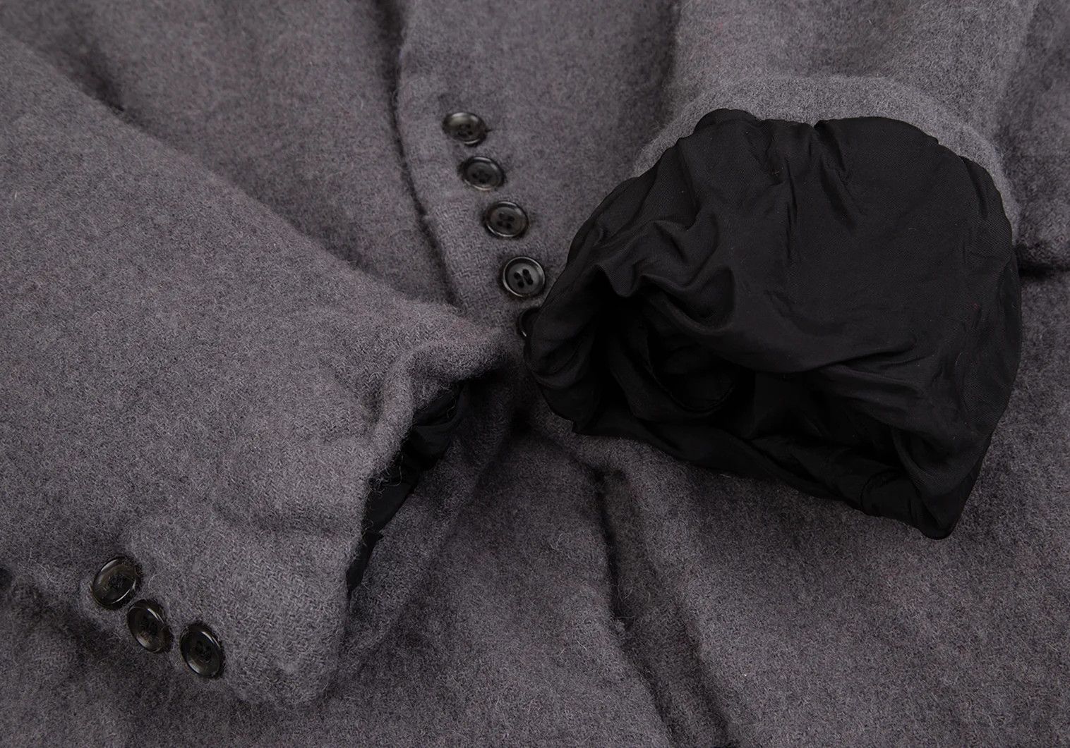 Comme des Garcons Homme Plus Wool Felted No-Collar Jacket in Gray Size M Size US M / EU 48-50 / 2 - 7 Thumbnail