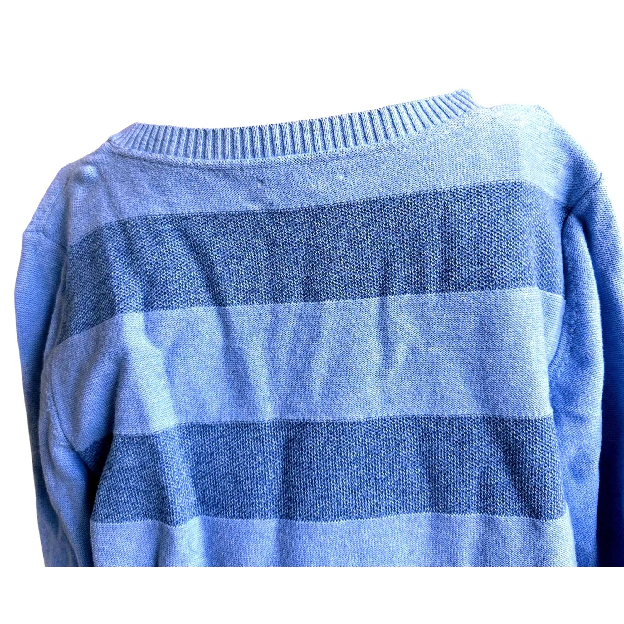 Tommy Hilfiger × Vintage Vimtage Tommy Hilfiger Sweater XL Pullover Blue Striped 3/4 Size XL / US 12-14 / IT 48-50 - 8 Thumbnail
