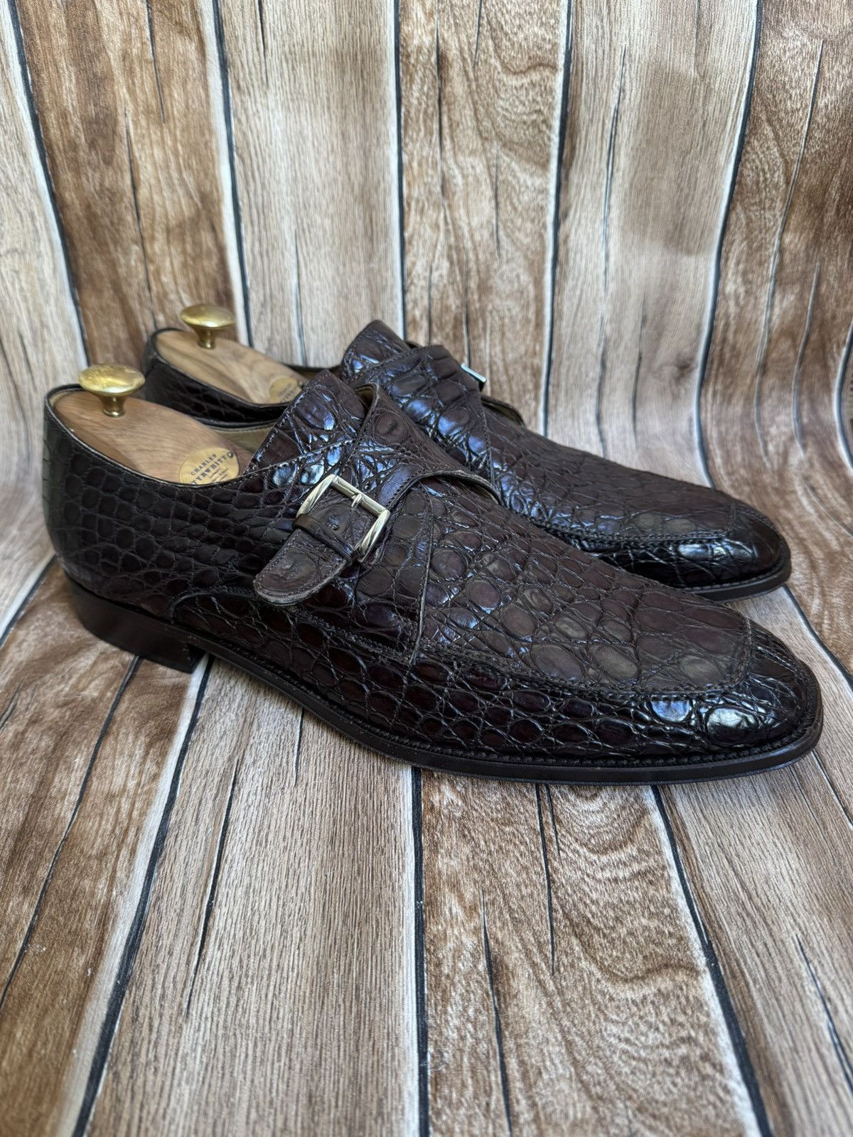 Cole Haan Genuine crocodile leather dress shoe Size US 12 / EU 45 - 2 Thumbnail