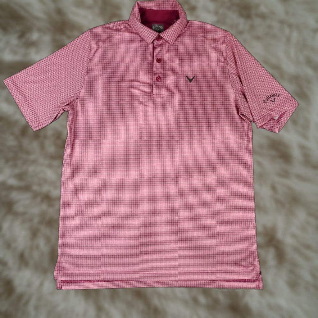 Callaway Callaway Polo Shirt Mens Small Magenta Check Opti Dri Fit Golf Short Sleeve Size US S / EU 44-46 / 1 - 1 Thumbnail