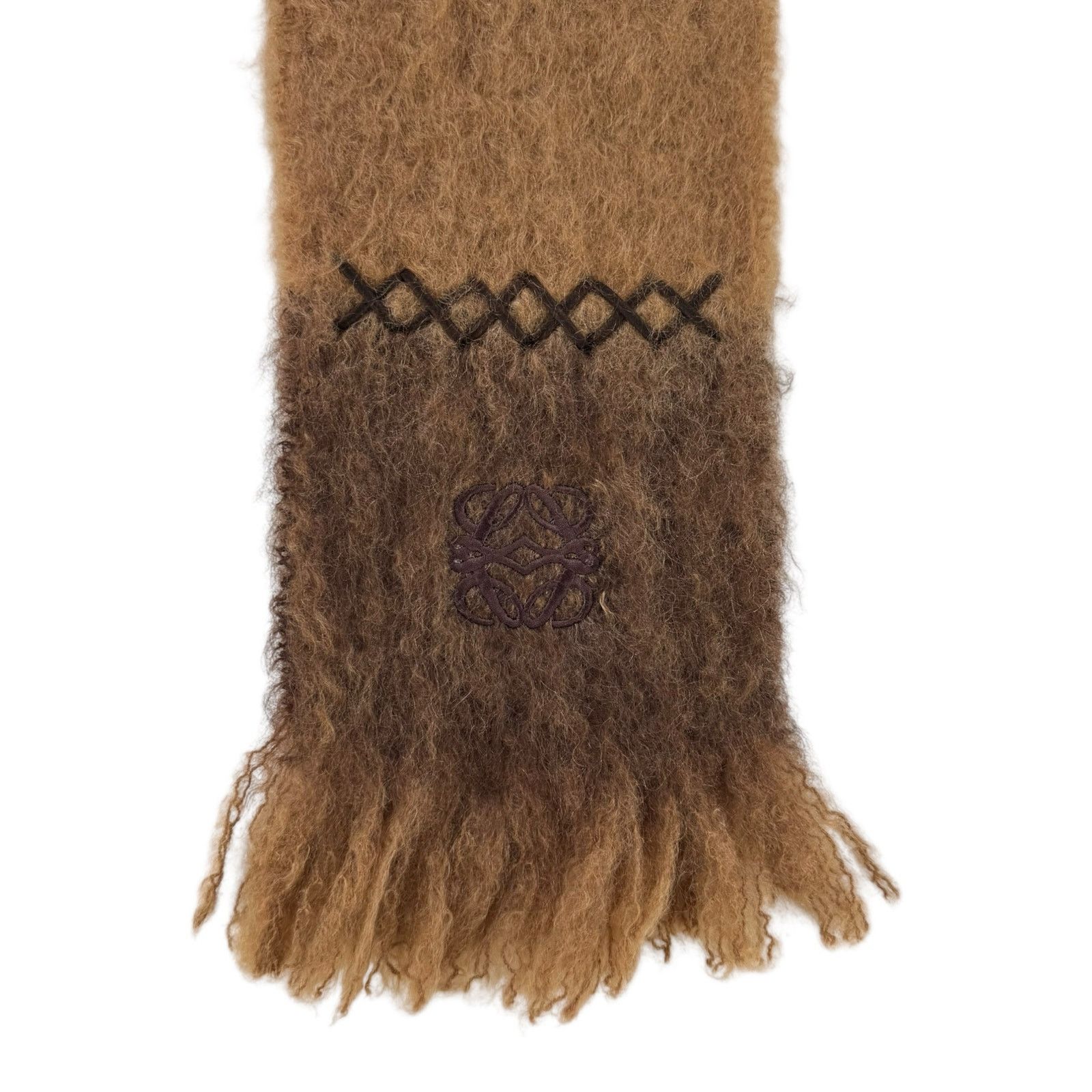 Loewe Loewe Brown Mohair & Wool Scarf Size ONE SIZE - 6 Thumbnail