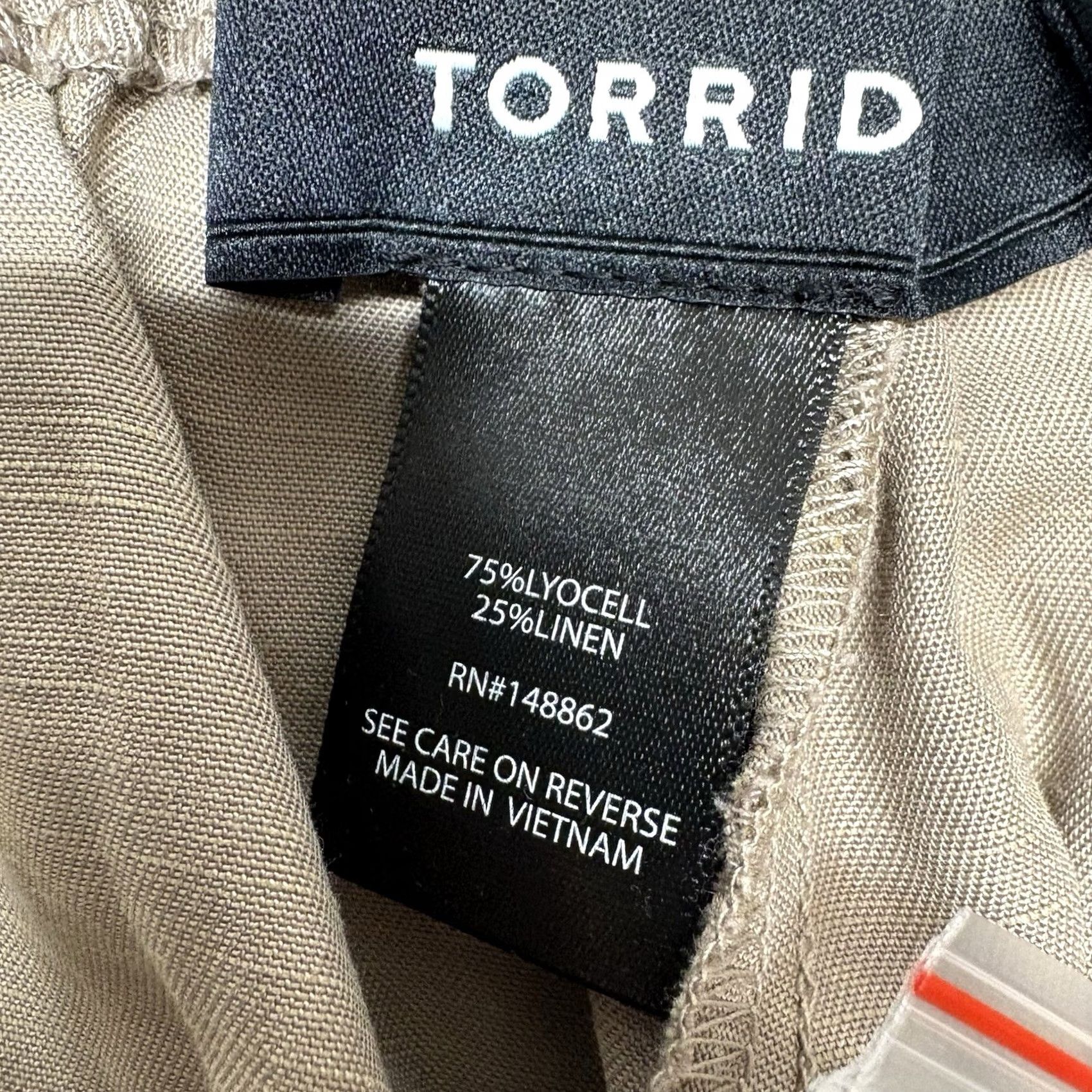Torrid Torrid Plus Size Linen Wide Leg Pants Brown Flax Tan Size 42" / US 20 - 6 Thumbnail