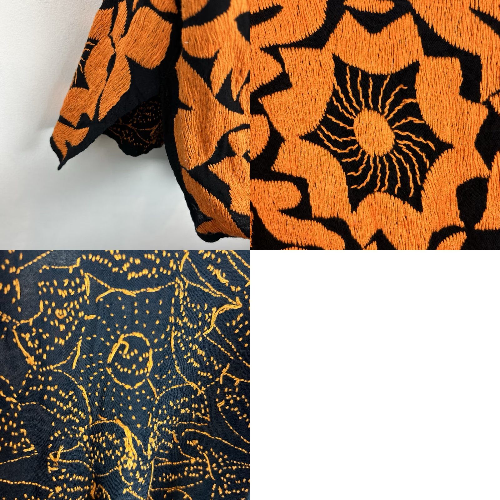 Vintage VINTAGE Mexican Embroidered Top Woman M Blouse Orange Floral Bird Read Size M / US 6-8 / IT 42-44 - 8 Thumbnail