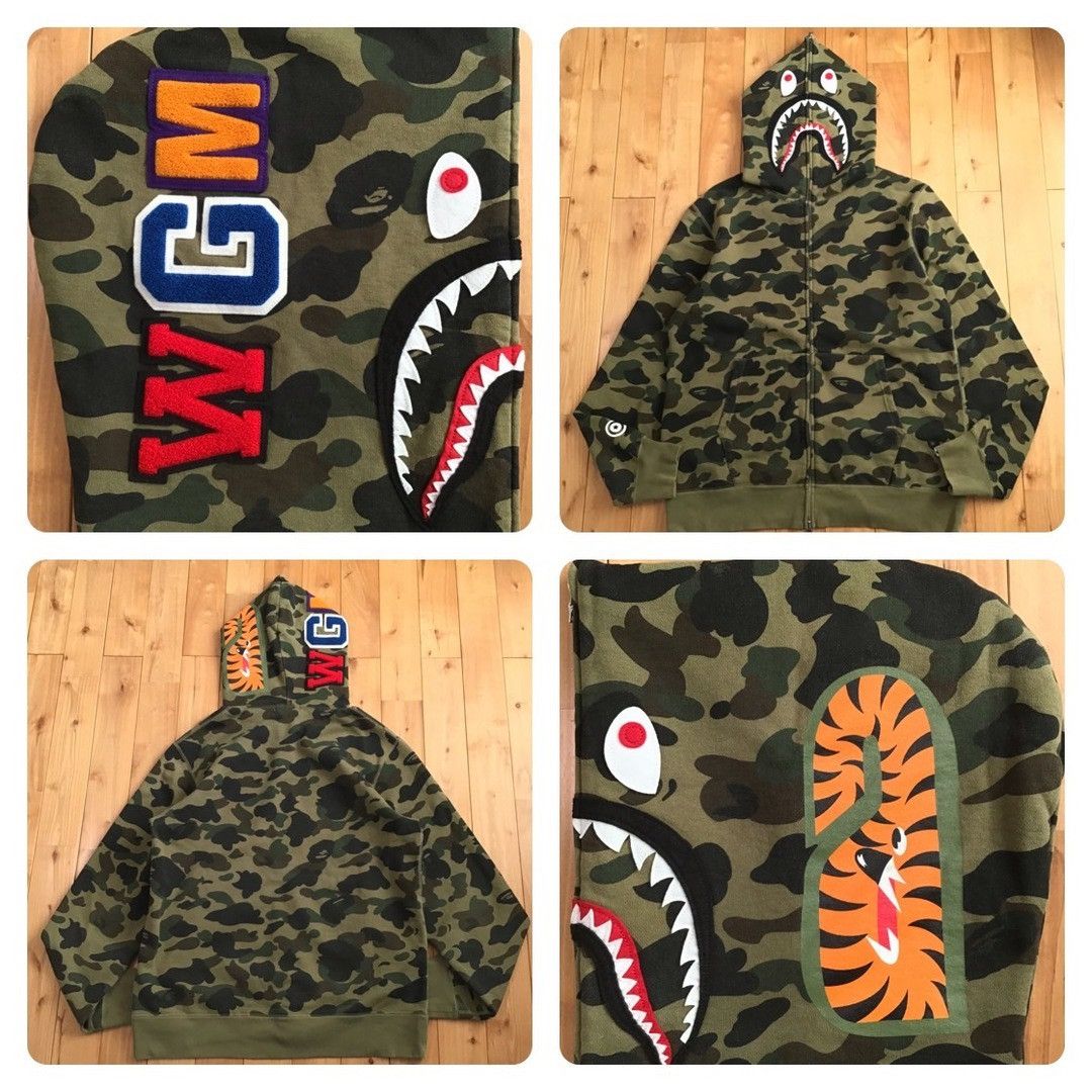 Bape BAPE 1st Camo Green Shark Full Zip Hoodie a bathing ape WGM Size US XXL / EU 58 / 5 - 1 Thumbnail