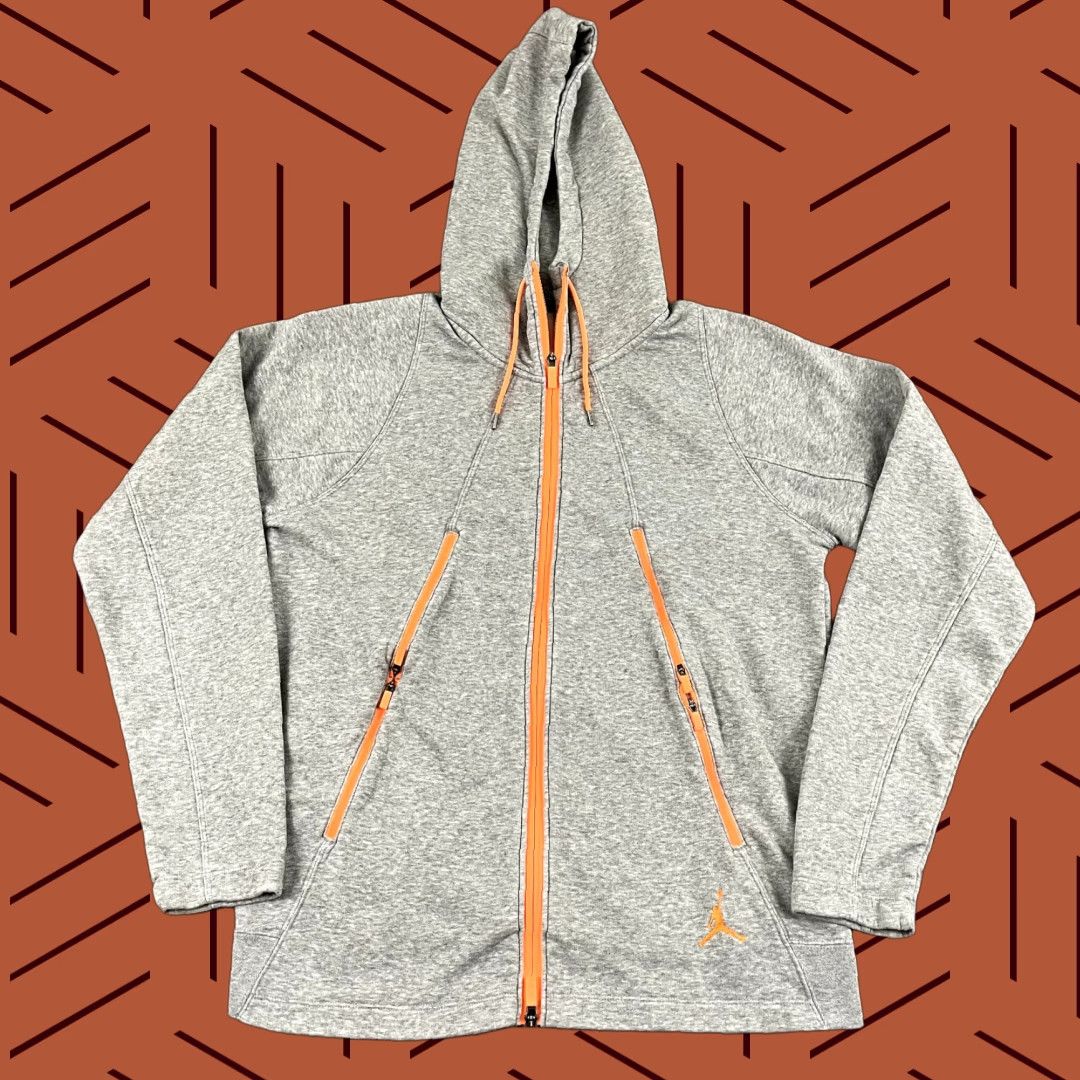 Nike JORDAN Nike Jacket Men Large Gray Full Zip Hooded Hooper Sweatshirt Basketball Fleece Pockets Zipped Pockets Regular Size L Size US L / EU 52-54 / 3 - 1 Thumbnail
