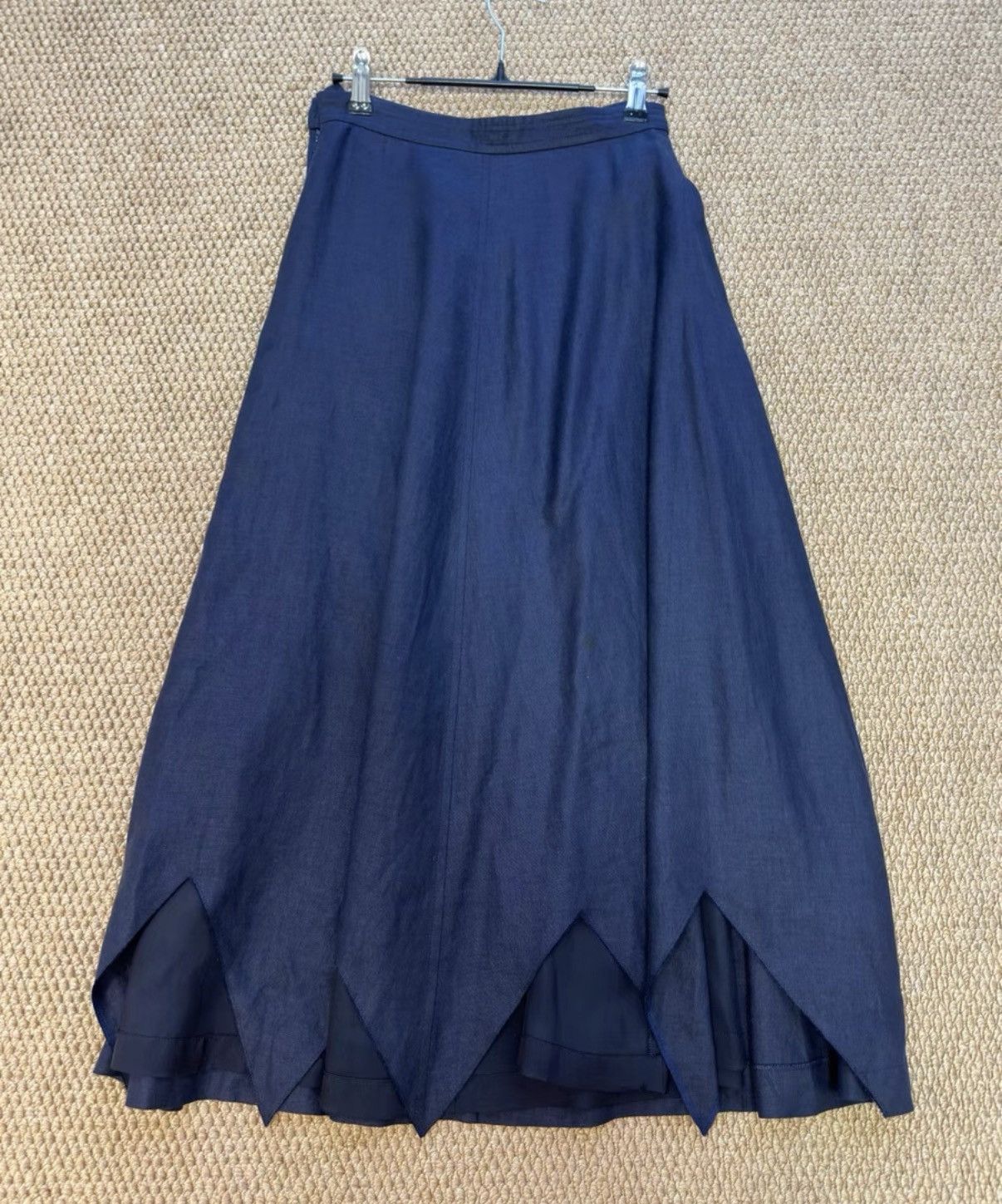 Comme des Garcons Comme des Garçons Navy Pointed Hem Linen Skirt K23 Size 26" / US 2 / IT 38 - 5 Thumbnail
