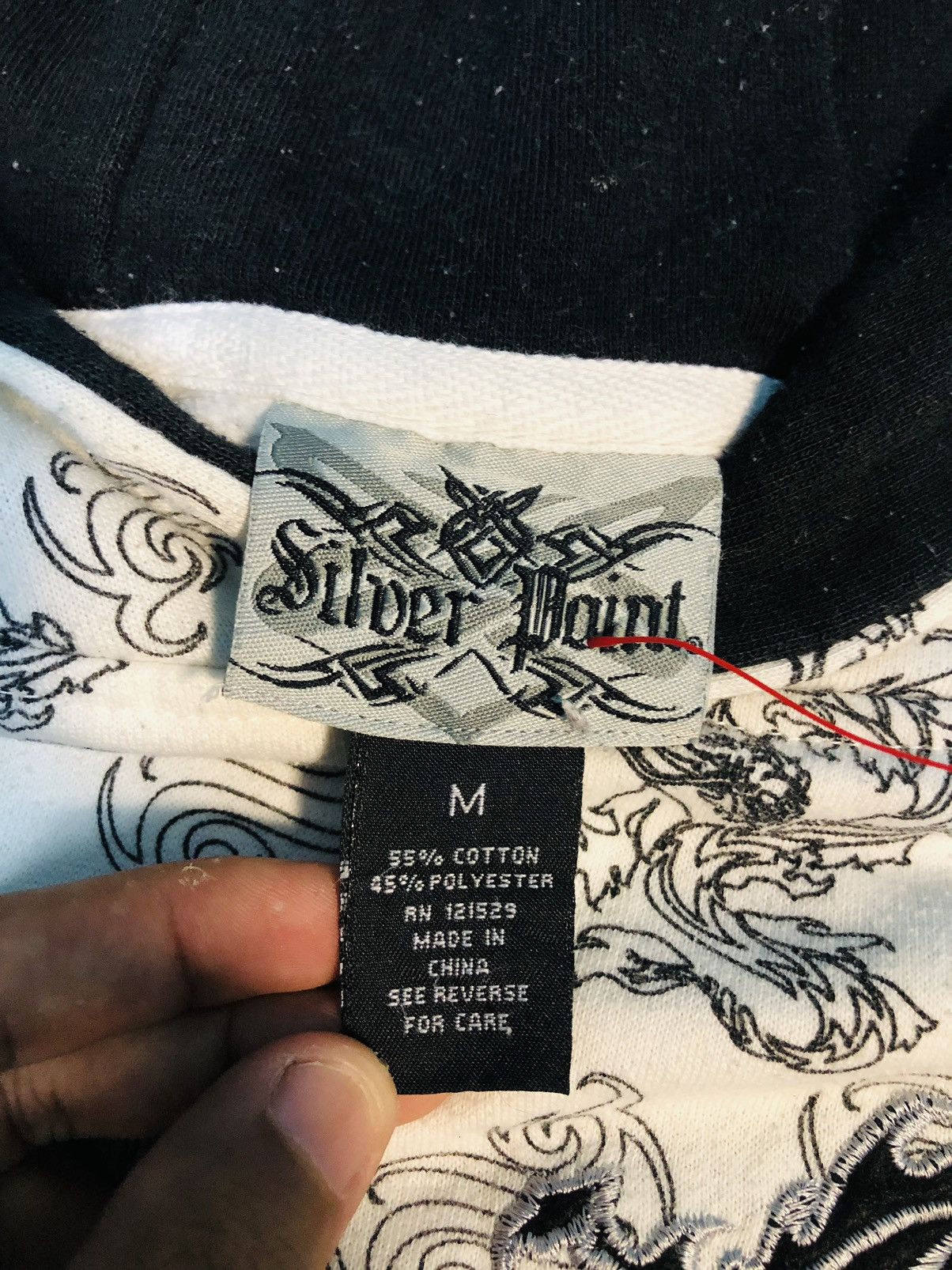 Japanese Brand Silver Point Dragon Design Hoodie (4) Size US M / EU 48-50 / 2 - 6 Thumbnail
