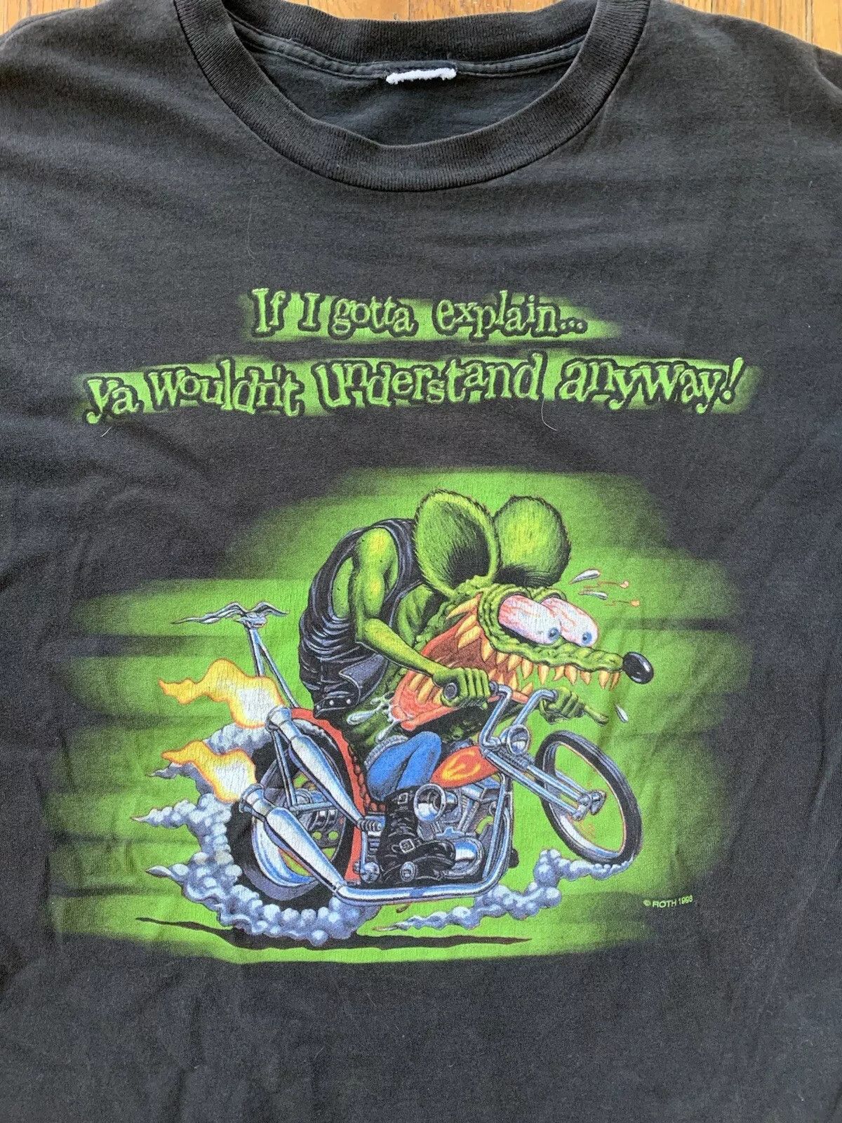 Vintage Vintage 90s Ed Big Daddy Roth Rat Fink Shirt Black X-Large Size US XL / EU 56 / 4 - 2 Thumbnail