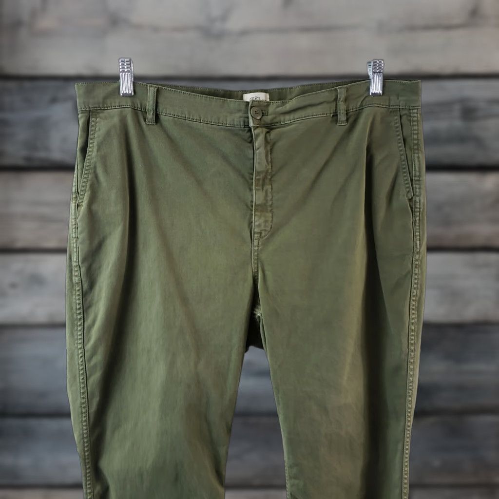 J.Crew J.CREW Womens Vintage Straight Pants Sz 33 Green High Rise Cotton Blend Dress Casual Cropped Mens Womens Size 24" / US 00 / IT 34 - 1 Thumbnail