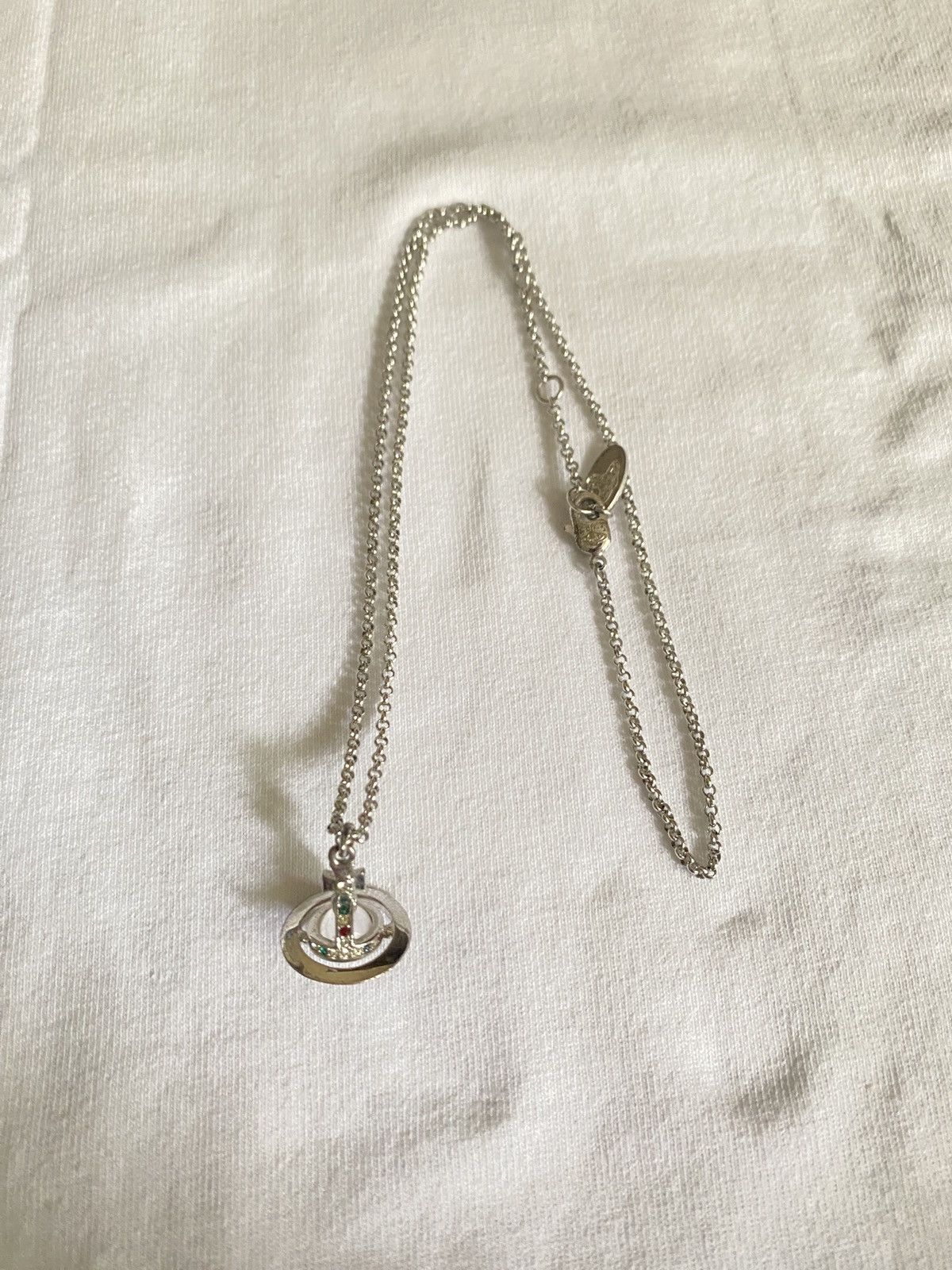 Pre-owned Vivienne Westwood Orb Necklaces In Ash Silver