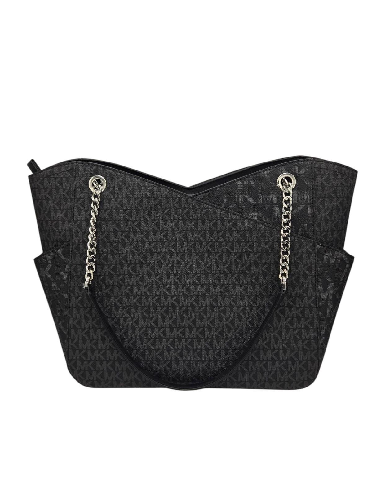 Michael Kors Michael Kors Jet Set Travel Large Chain Tote Black Monogram Size ONE SIZE - 2 Thumbnail