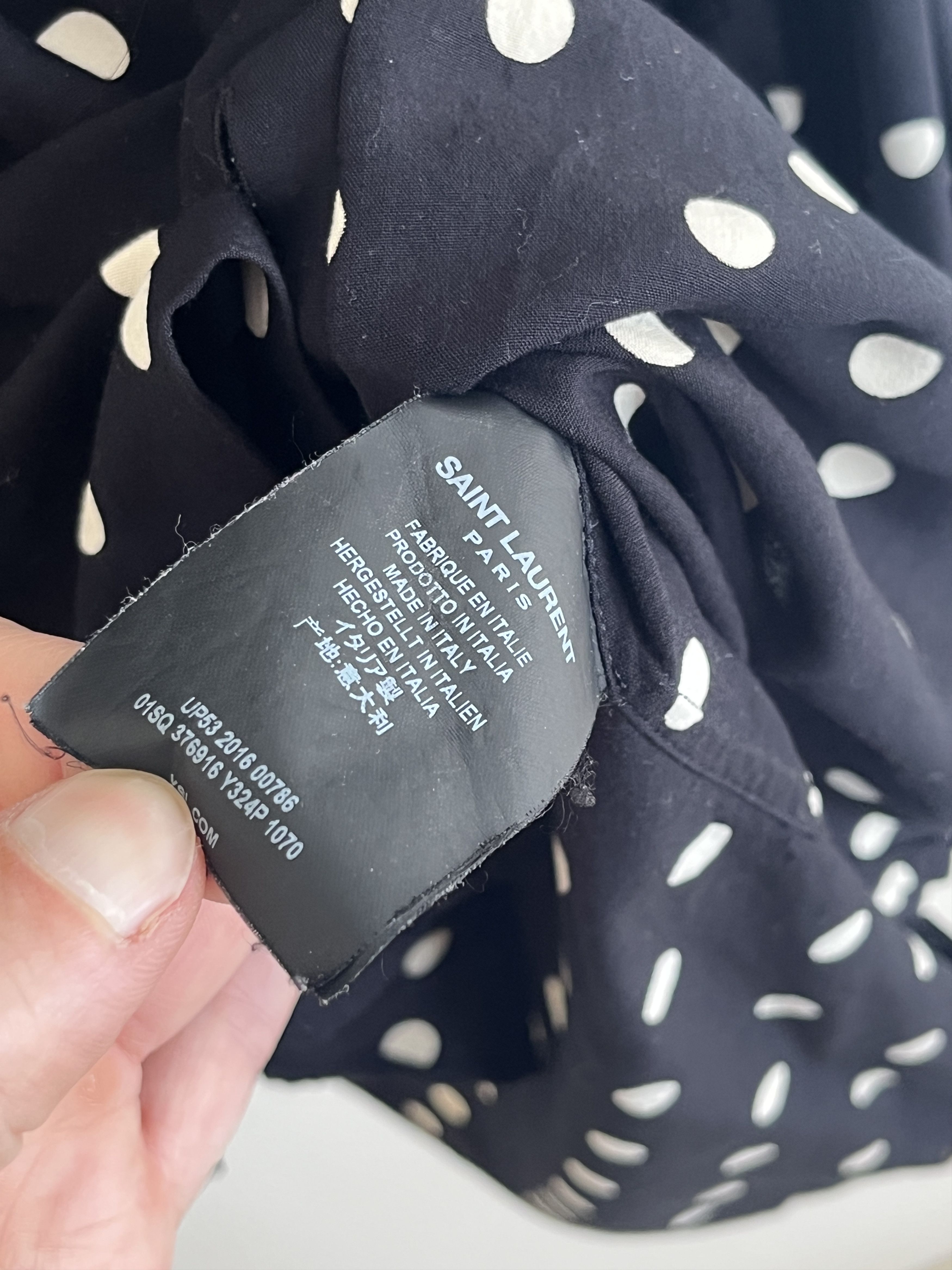 Saint Laurent Paris SS16 Silk Polka Dot Shirt Size US M / EU 48-50 / 2 - 4 Thumbnail