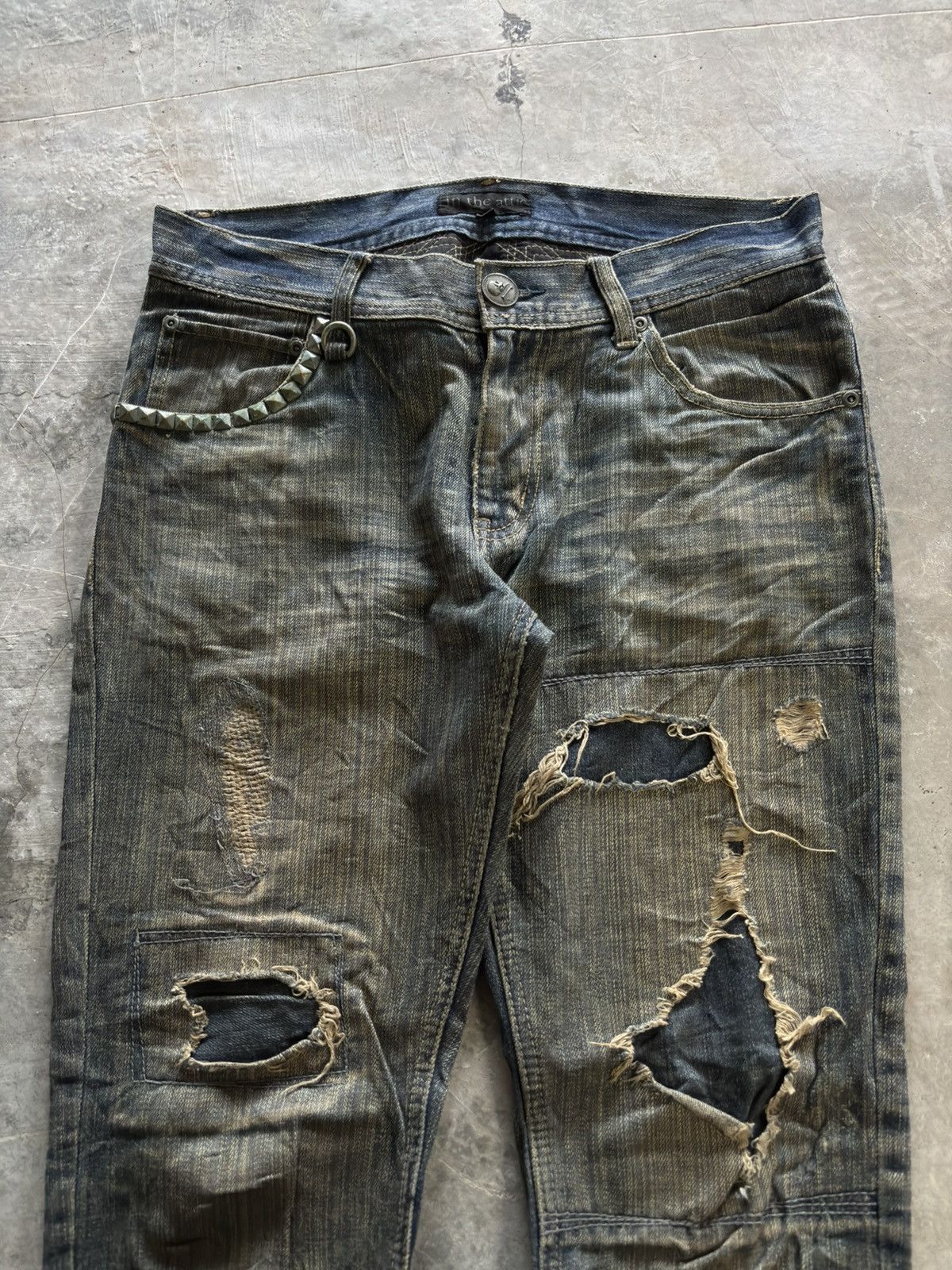 Japanese Brand IN THE ATTIC distressed dirty rusty mud japanese punk grunge Size US 31 - 2 Thumbnail