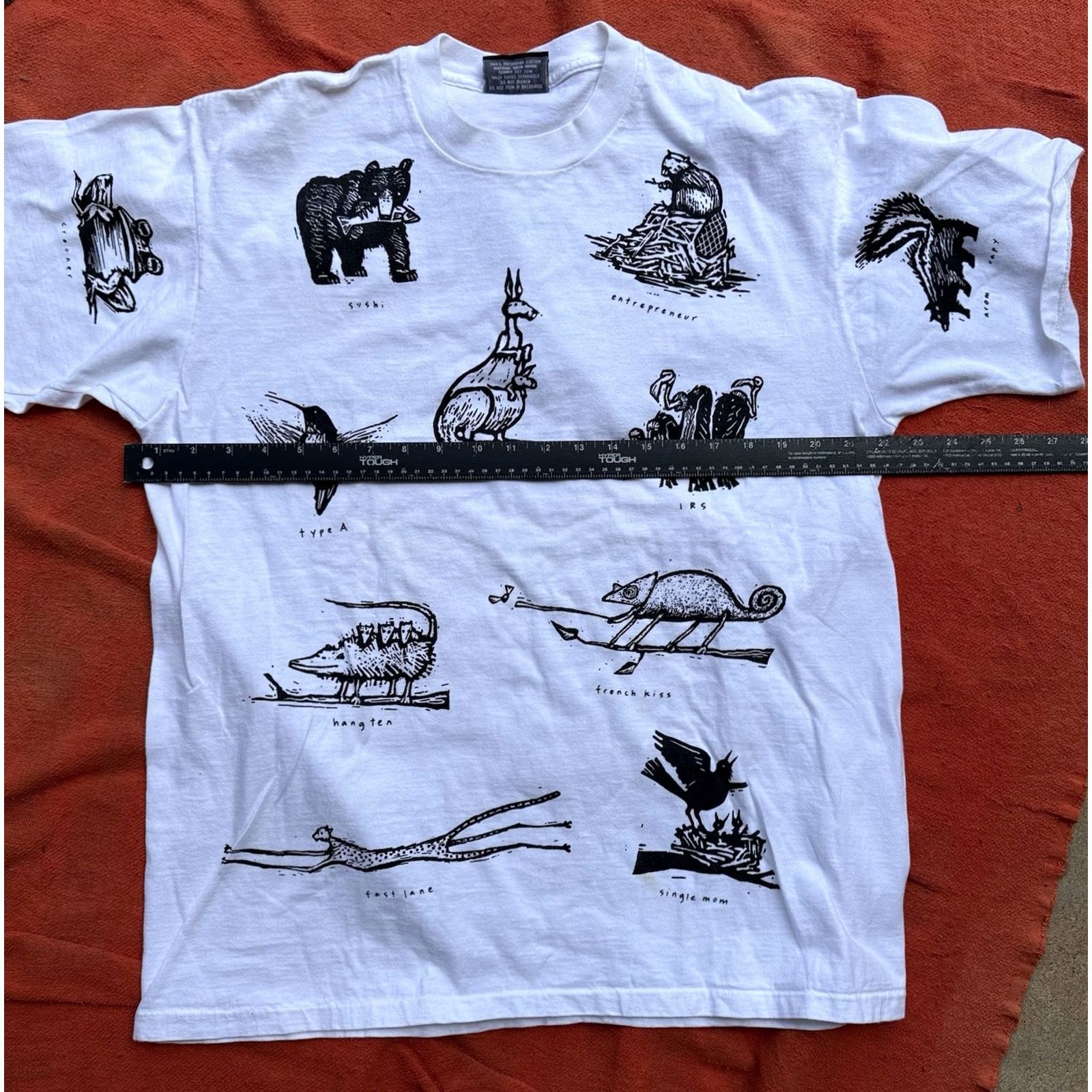 Vintage VINTAGE Your Head Goes Here T-Shirt Men XL White 90s Animal Humor Graphic Print Short Sleeve Crew Neck Cotton USA Made Size US XL / EU 56 / 4 - 4 Thumbnail