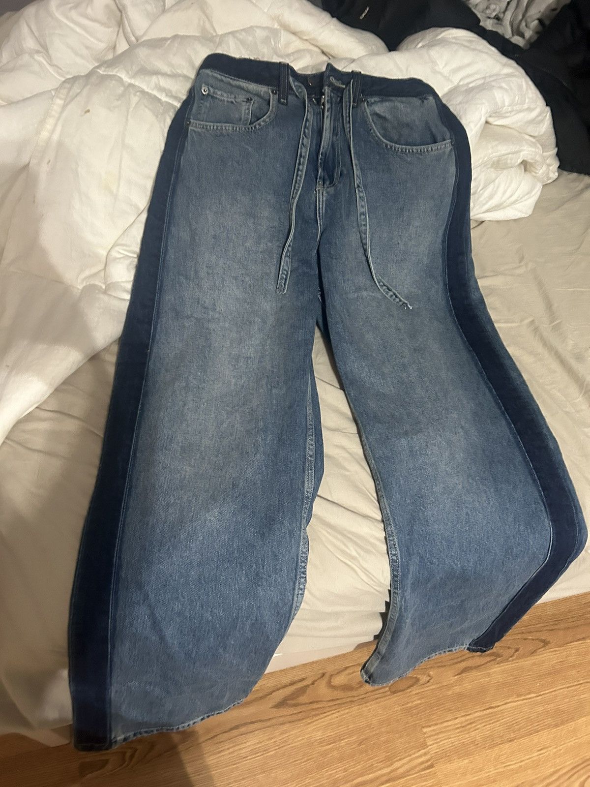 Zara Zara baggy fit stripe jeans Size US 30 / EU 46 - 1 Thumbnail