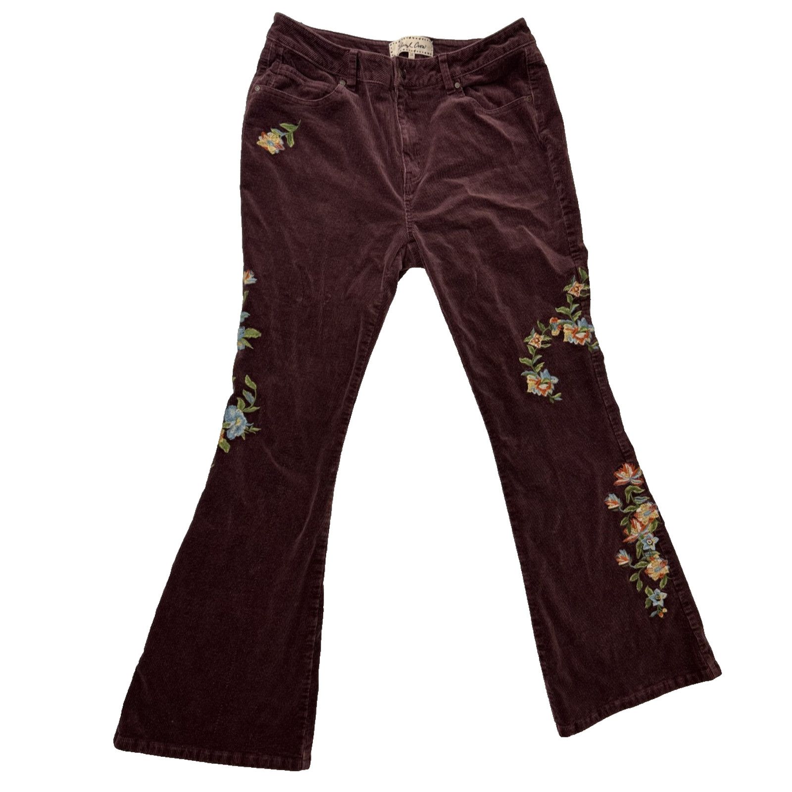 Other Boho Sheryl Crow Corduroy Jeans Floral Festival Gypsy 16 Size 38" / US 16 / IT 52 - 1 Thumbnail