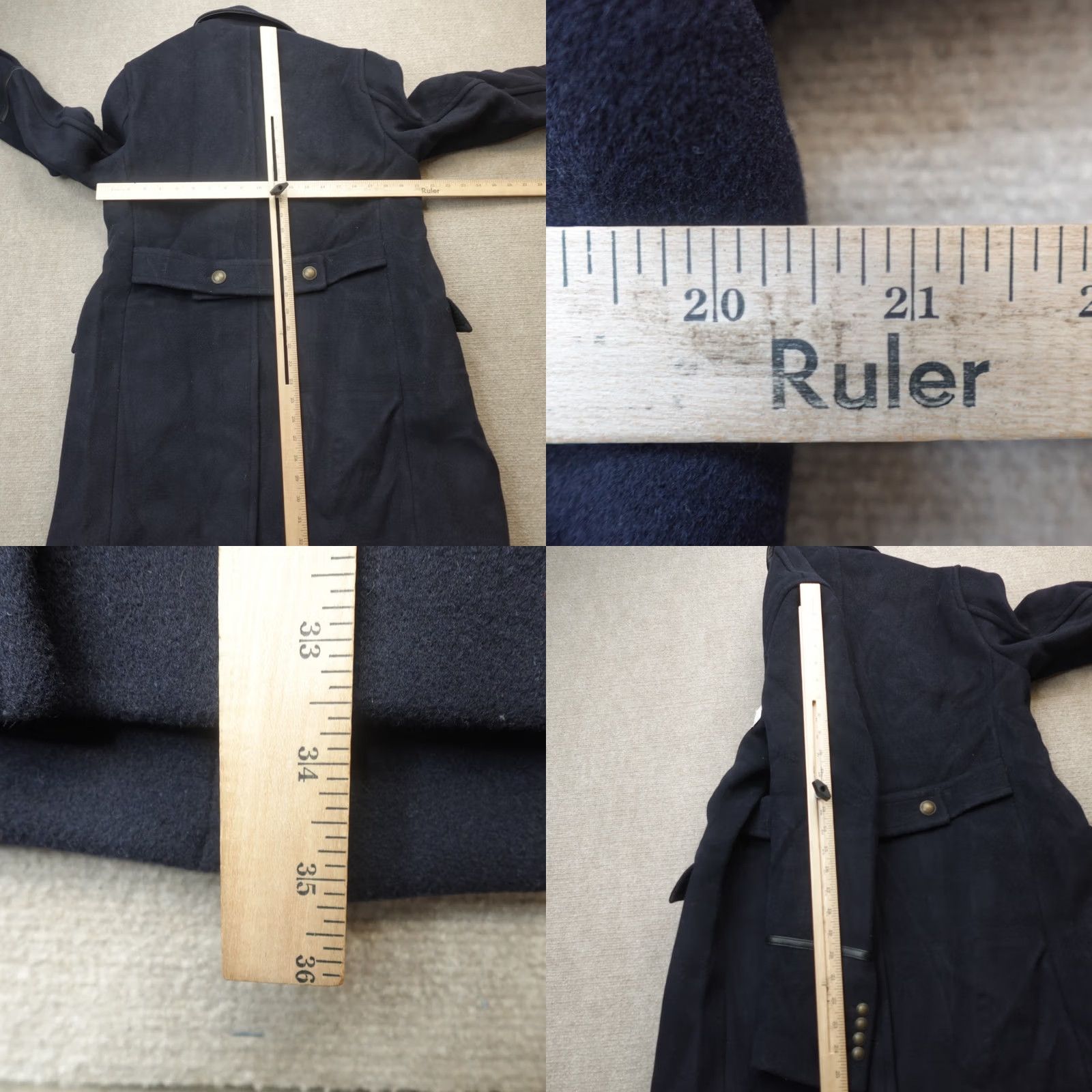 The Kooples The Kooples Coat Pea Blue Wool Blend Double Breasted 38 Wool Navy Trim Mens Jacket Coat Size US XXS / EU 40 - 8 Thumbnail