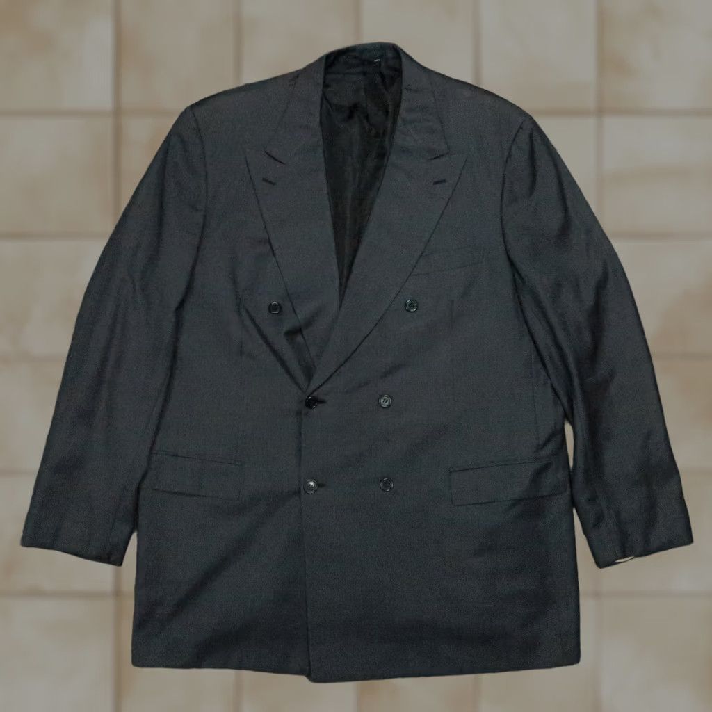 Brioni Brioni Blazer Mens 50L Gray Double-Breasted Peak Vented Wool 2 Piece Italy Formal Business Wedding Mens Size 50R - 1 Thumbnail