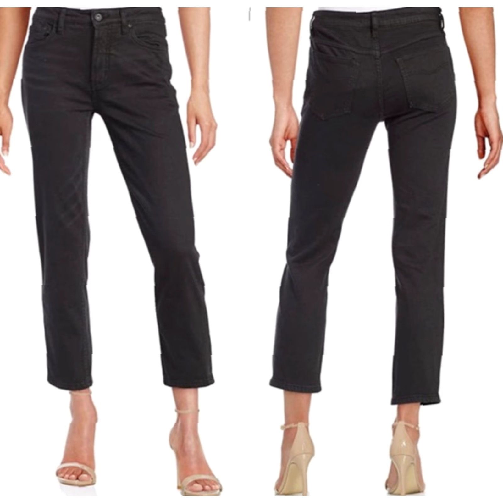 Free People Free People Jasper Straight Leg Mid Rise Black Cropped Jeans-Size 28 Size 28" / US 6 / IT 42 - 2 Thumbnail