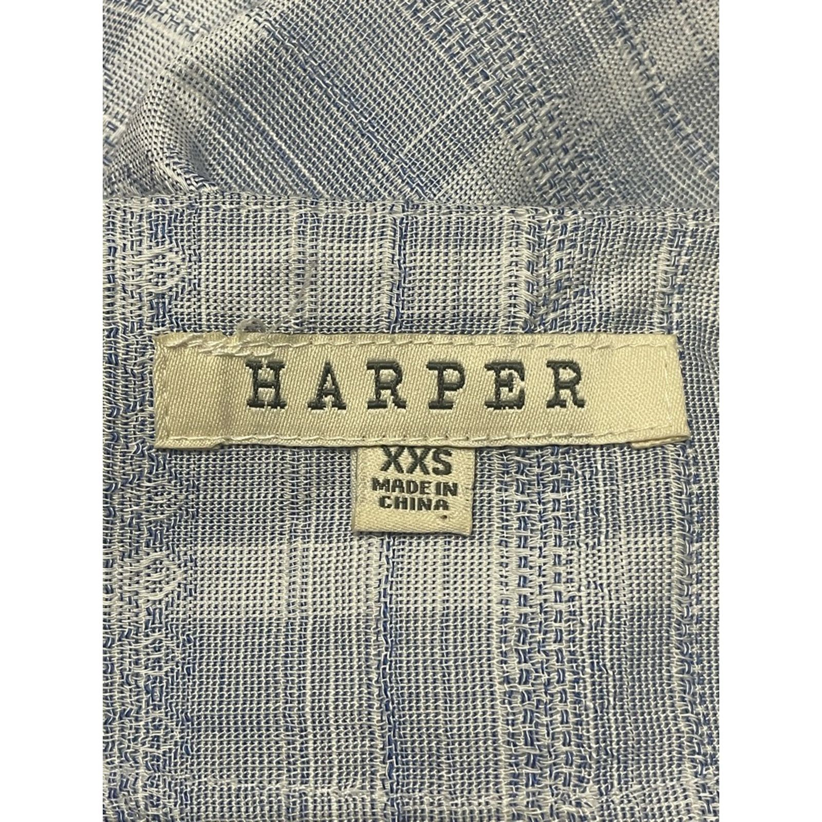 Other Harper Draped Blouse HighLow Stripe Sleeveless BlueWhite XXS Size XXS / US 00 / IT 34 - 7 Thumbnail