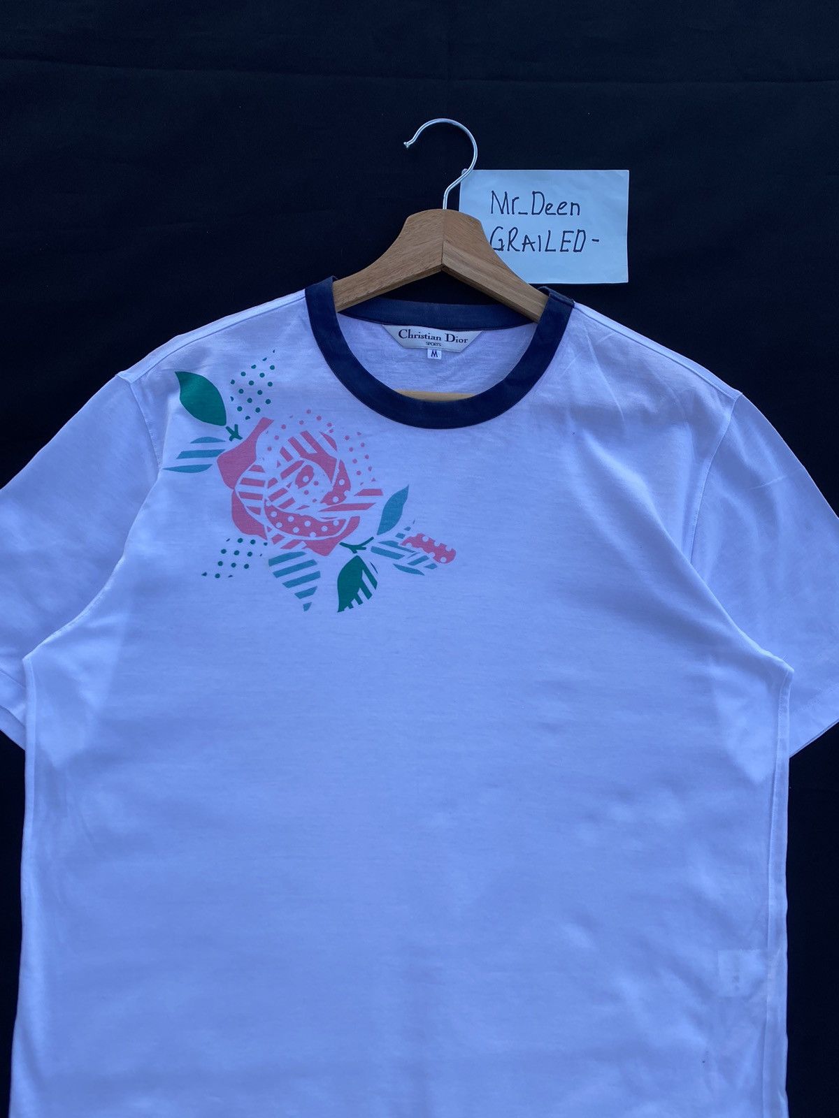 Christian Dior Monsieur Rare Vintage Christian Dior Rose White Tshirt Size US M / EU 48-50 / 2 - 1 Thumbnail