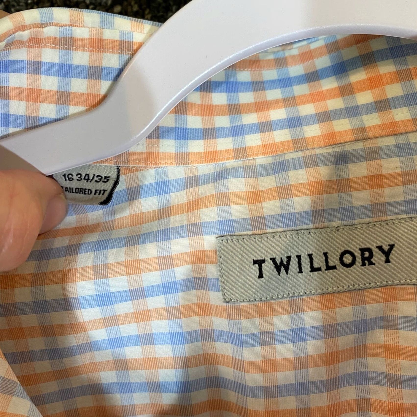 Vintage Twillory Shirt Mens 16 34/35 White Orange Blue Plaid Button Up Outdoors L/S Shirt Mens Regular Blue Plaid Outdoors L/S 16 34/35 Men Rust? Size US L / EU 52-54 / 3 - 2 Thumbnail
